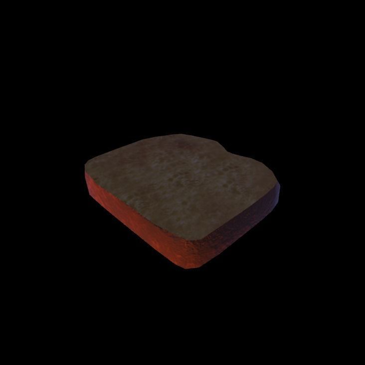French toast style brioche 3D model_1
