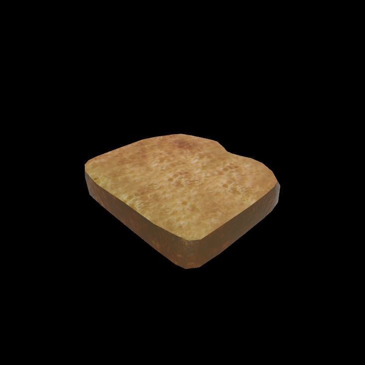 French toast style brioche 3D model_2
