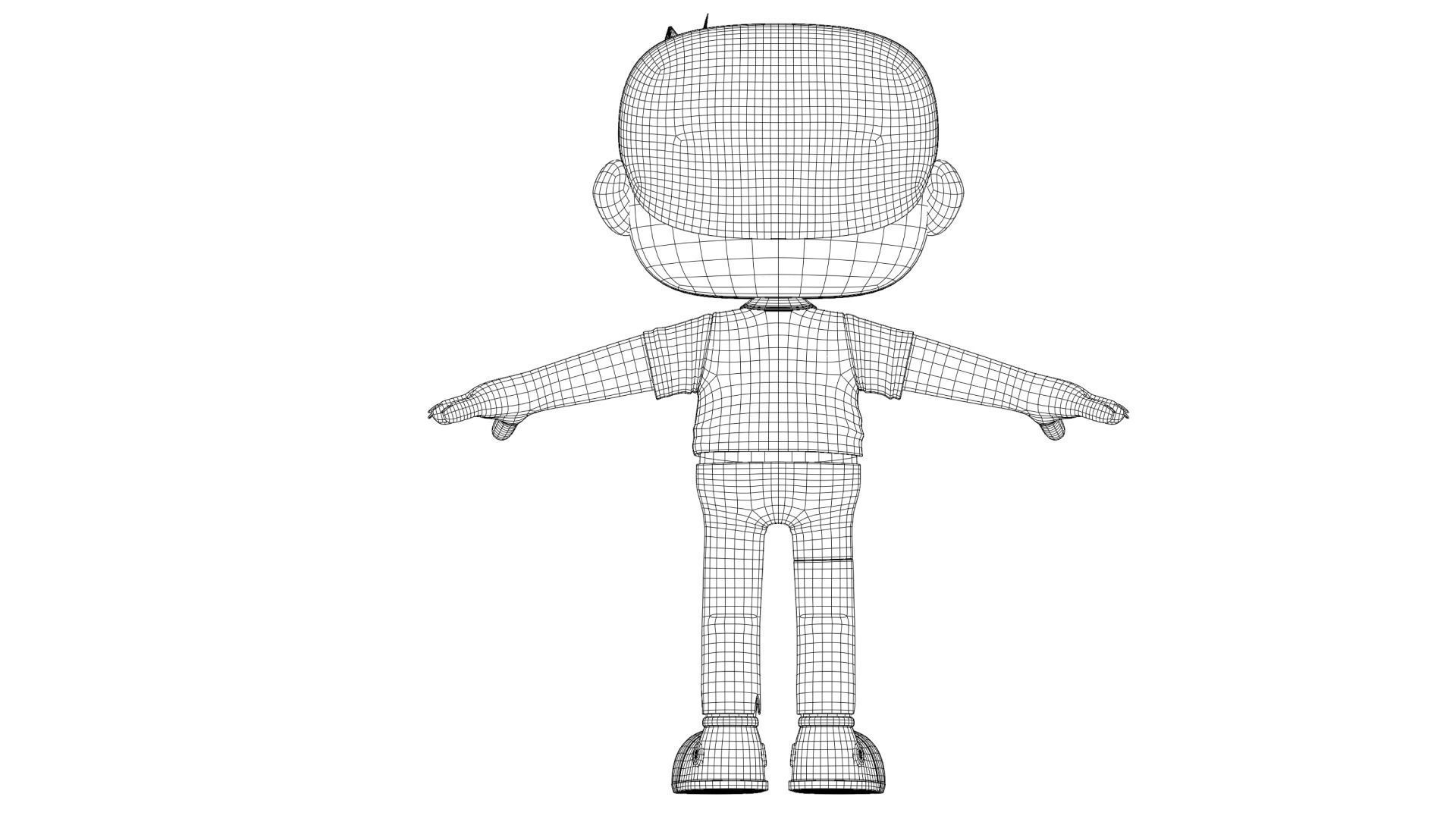 Cartoon Male Zombie Low-poly 3D model_24