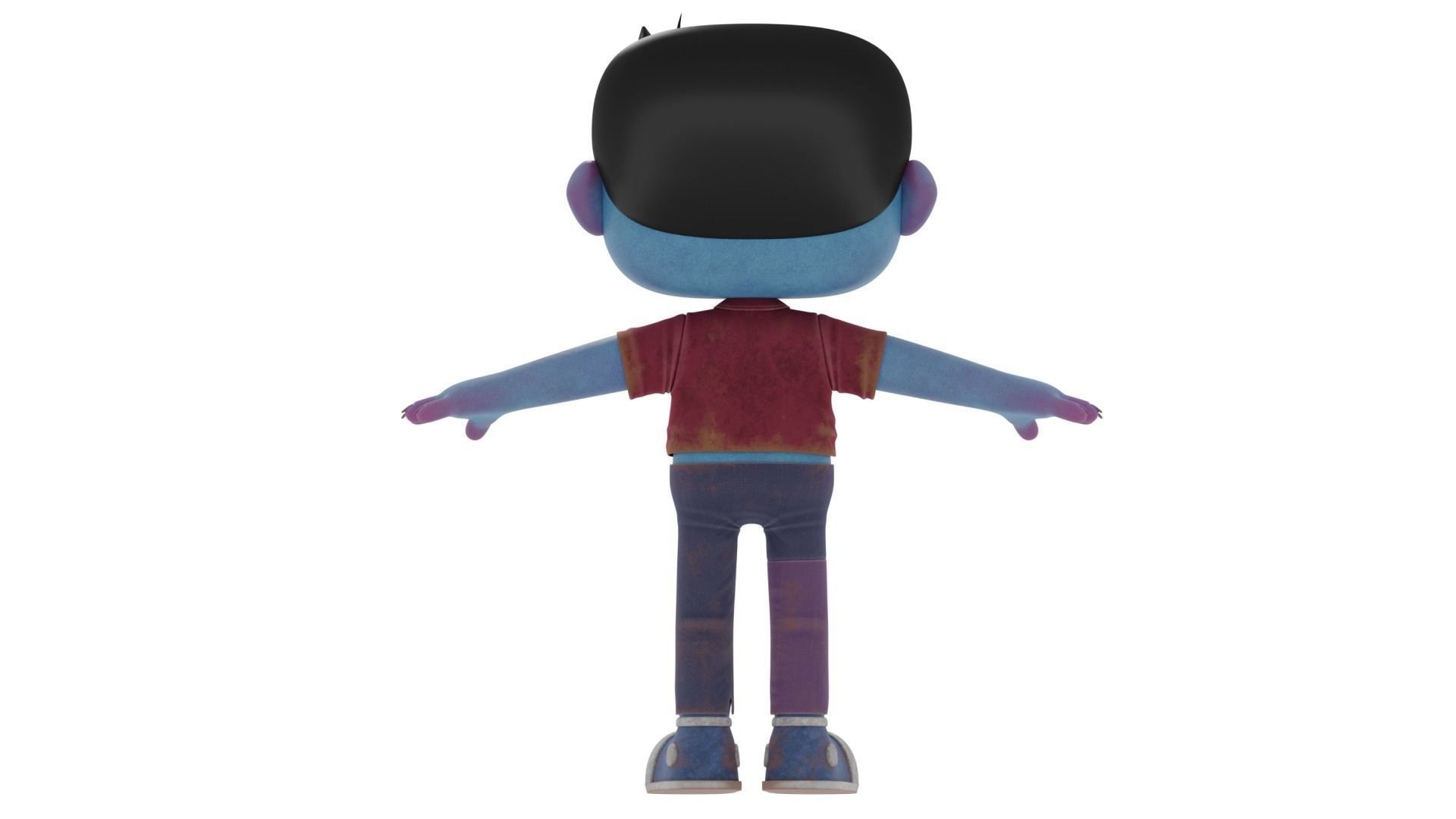 Cartoon Male Zombie Low-poly 3D model_19