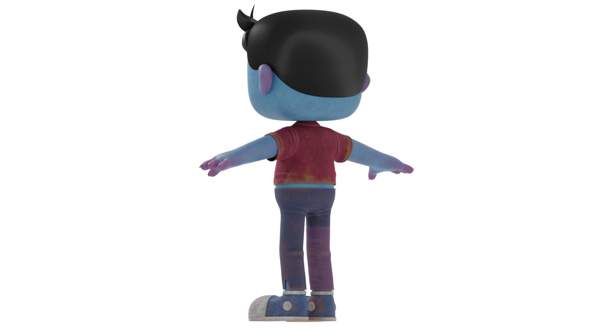 Cartoon Male Zombie Low-poly 3D model_18