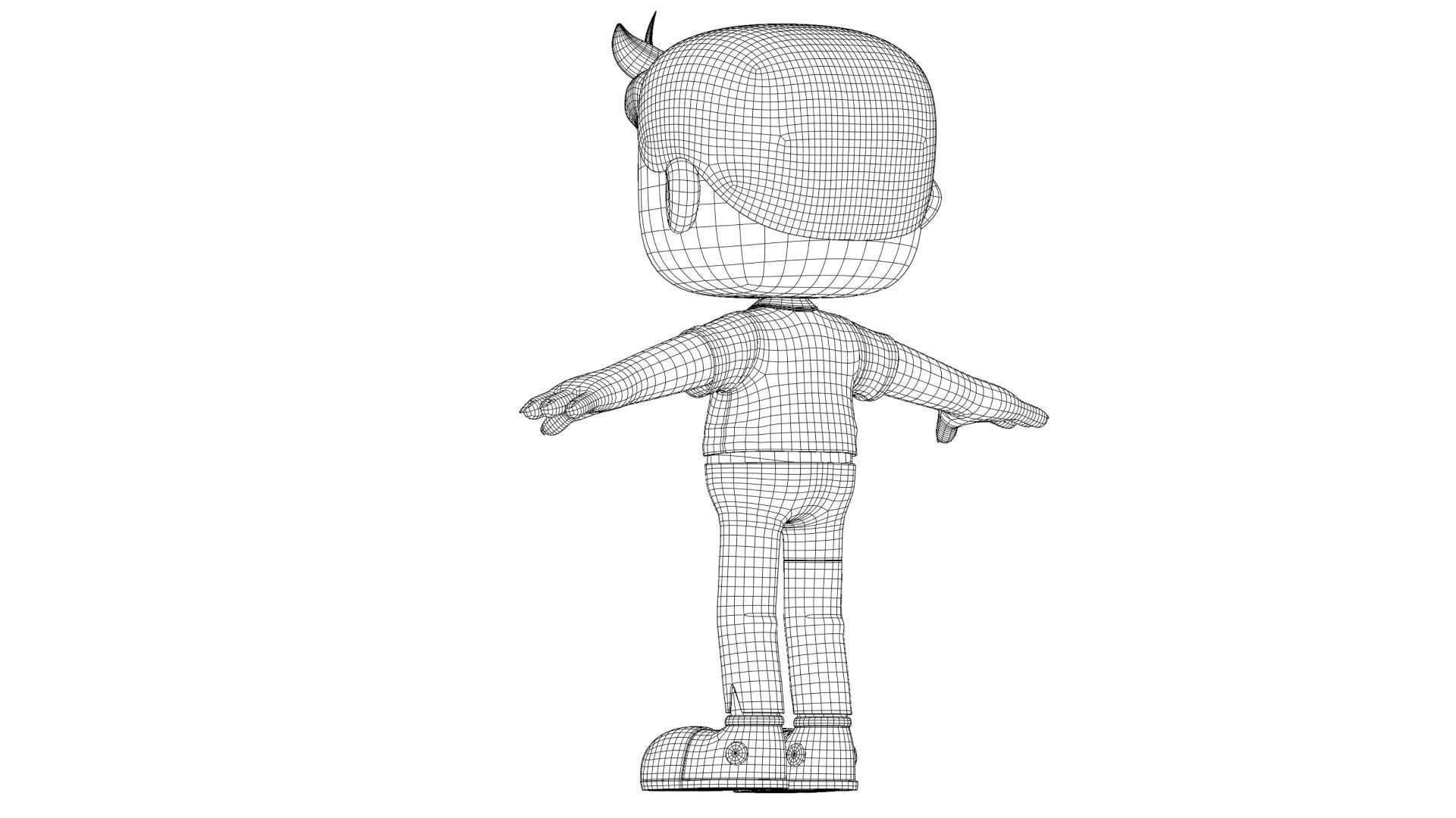 Cartoon Male Zombie Low-poly 3D model_23