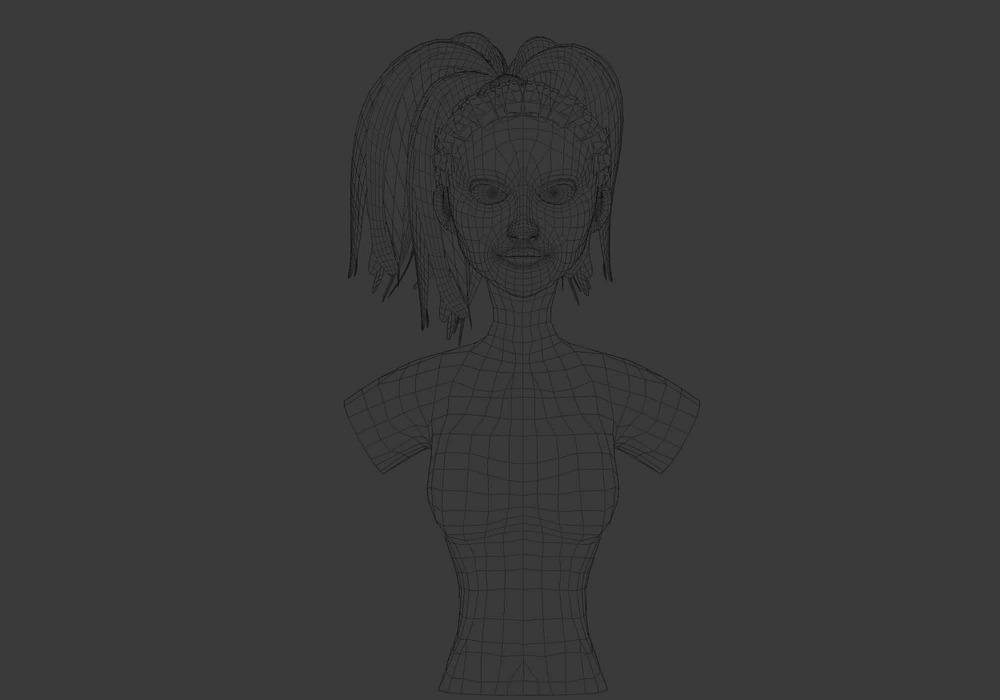 Up Pigtail Hairstyle  3D model_5