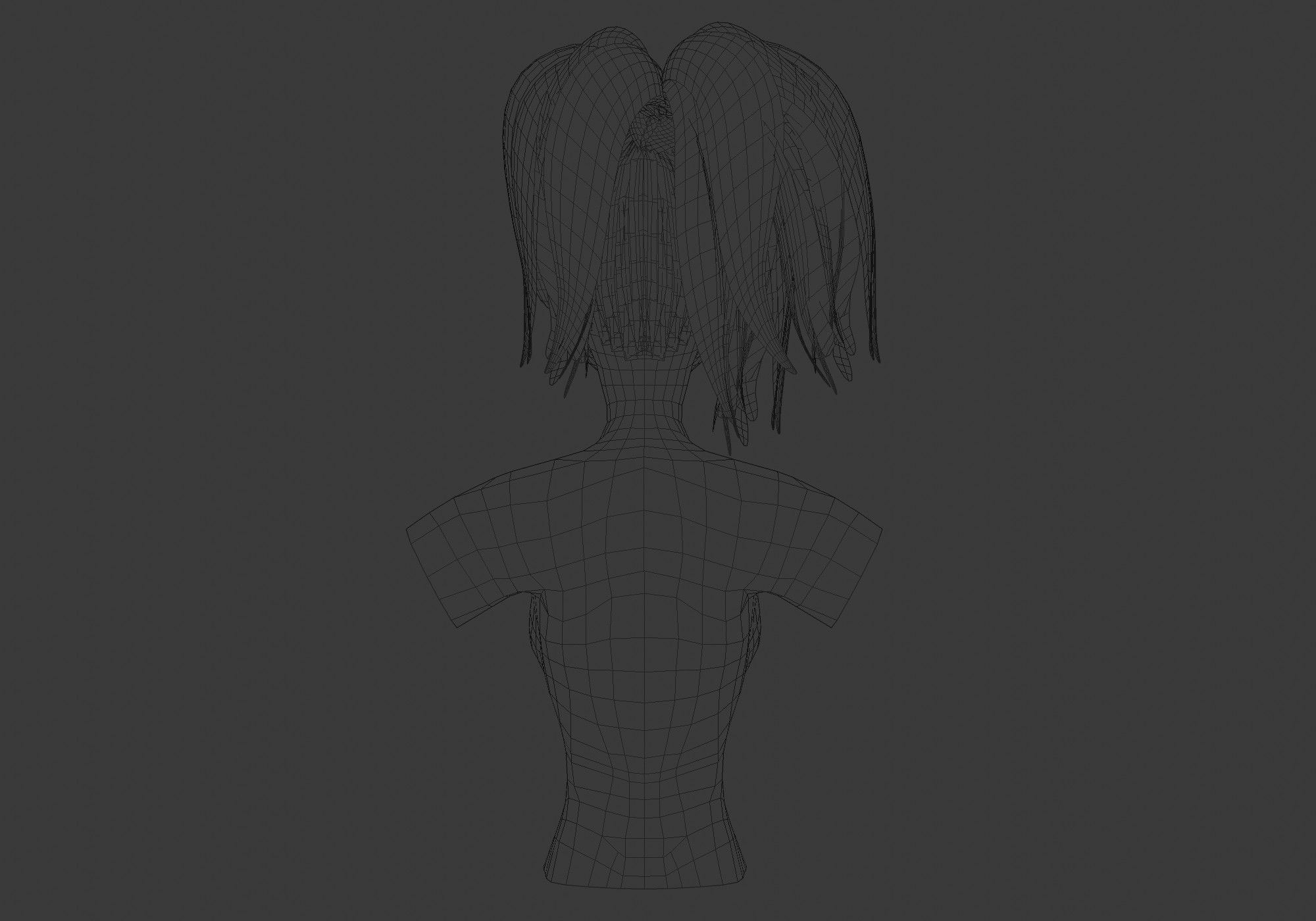 Up Pigtail Hairstyle  3D model_9