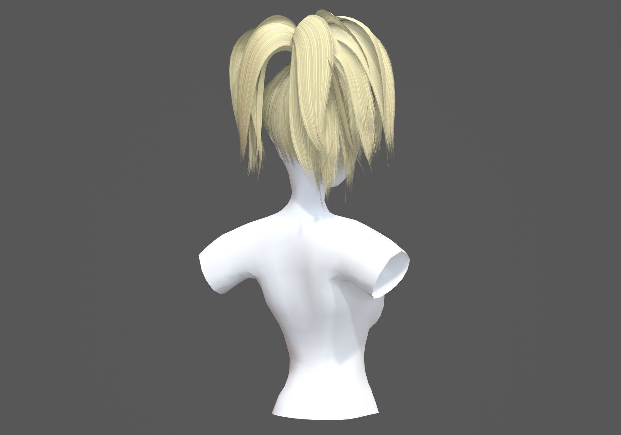 Up Pigtail Hairstyle  3D model_3