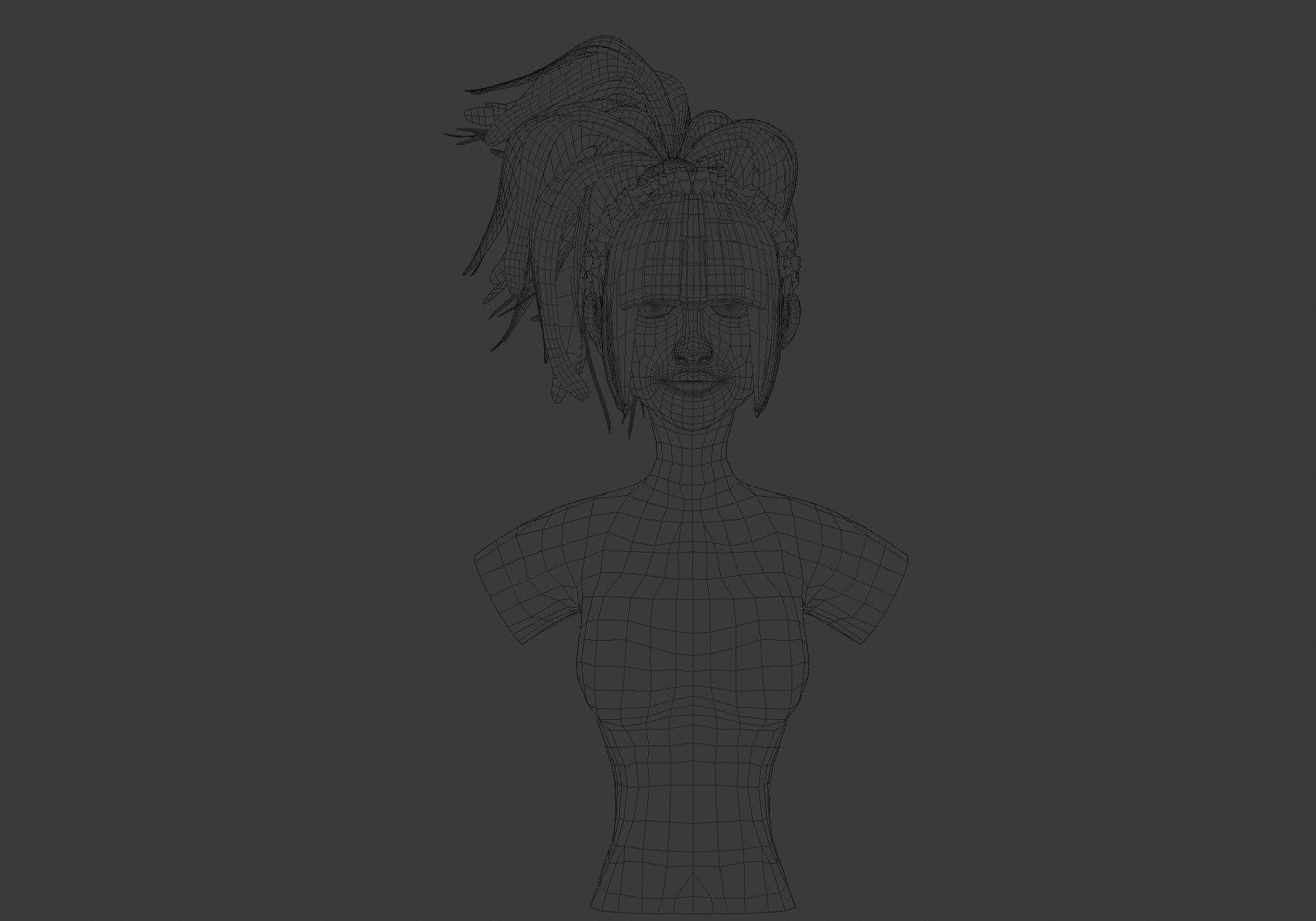 Tousled Female Hairstyle 3D model_5