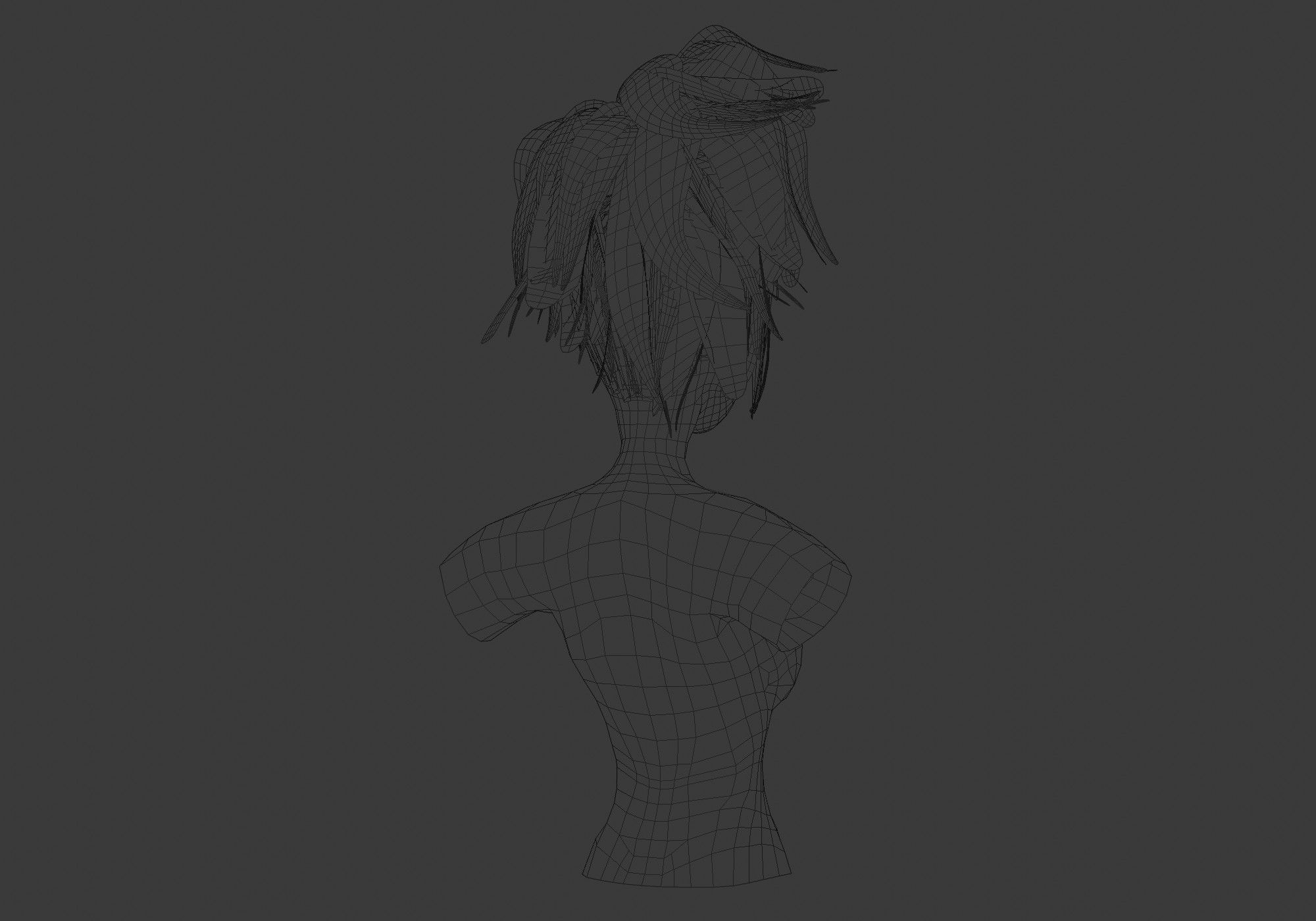 Tousled Female Hairstyle 3D model_8