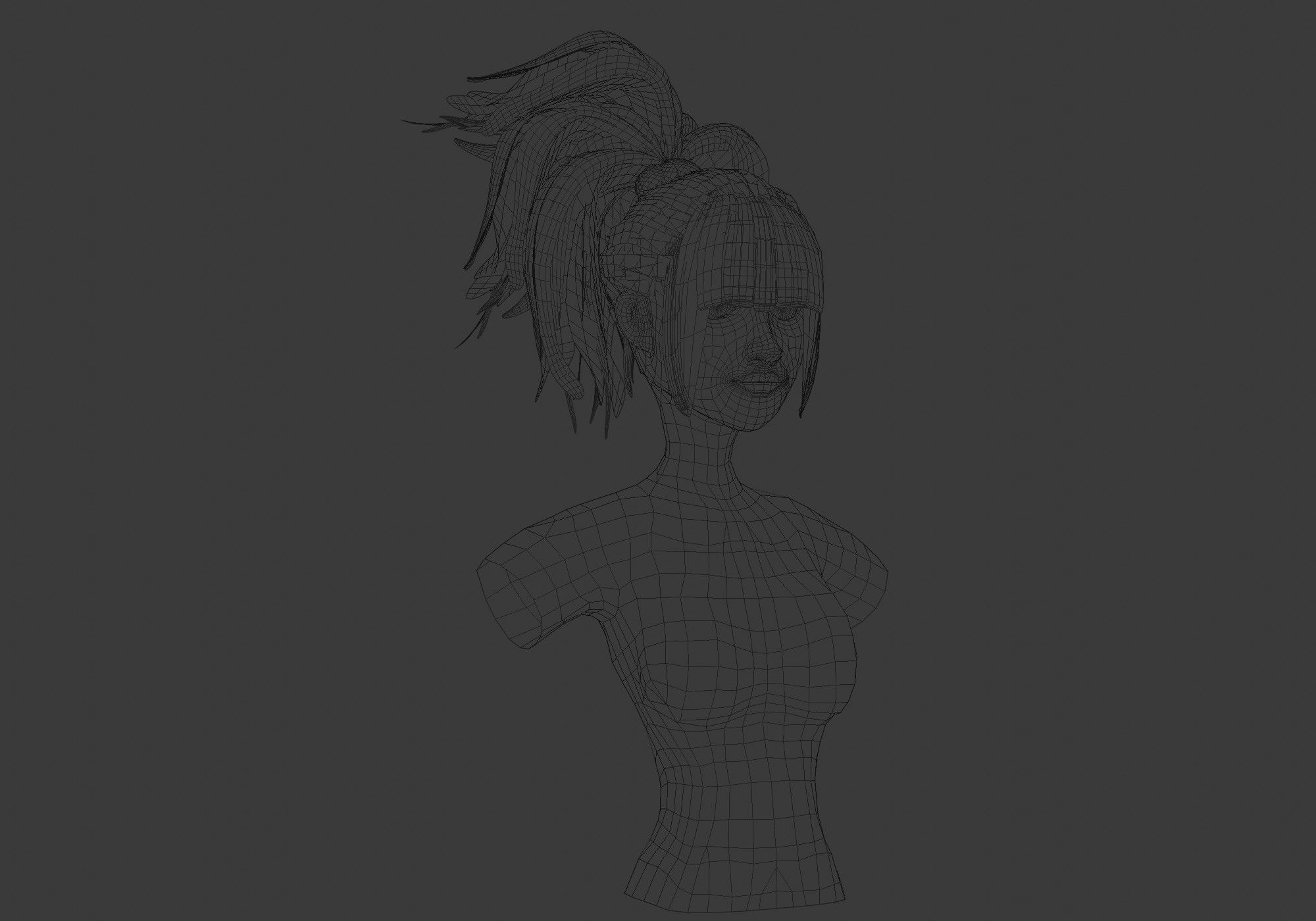 Tousled Female Hairstyle 3D model_6