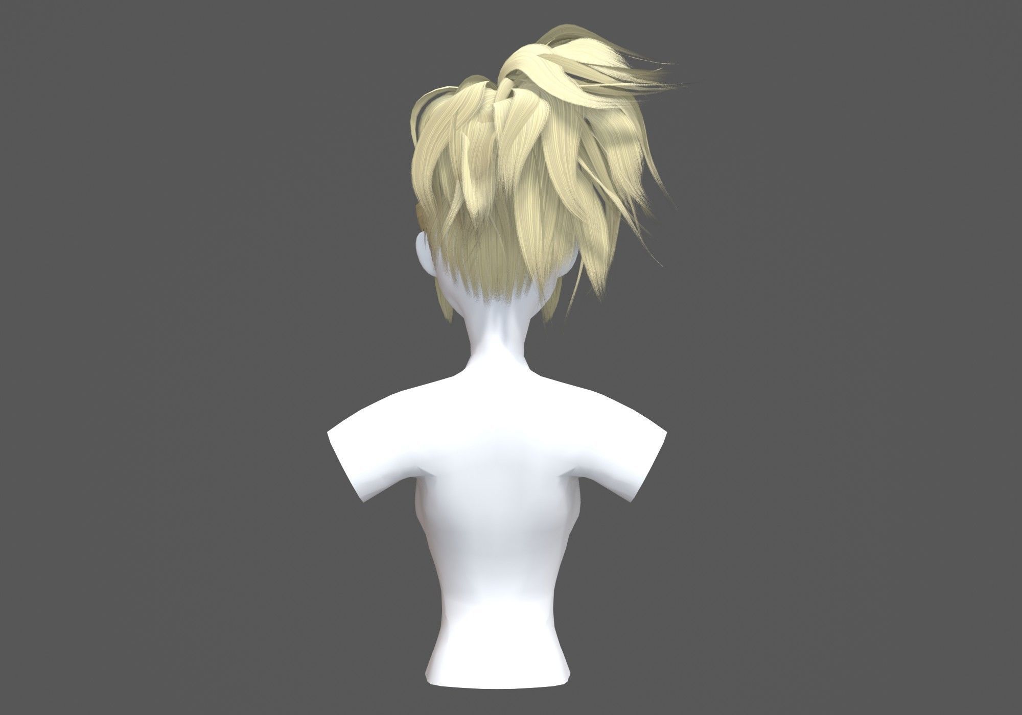 Tousled Female Hairstyle 3D model_4