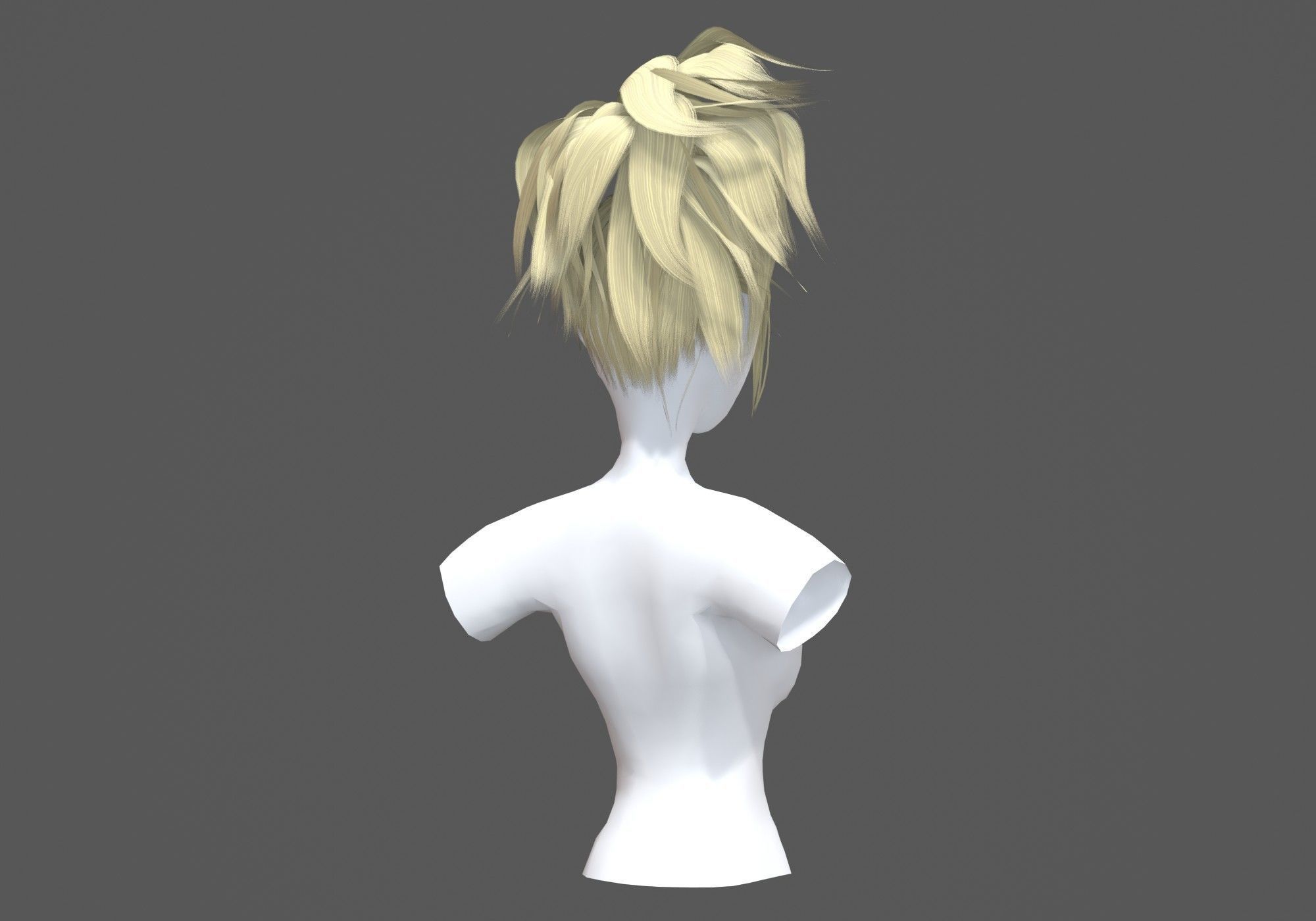 Tousled Female Hairstyle 3D model_3