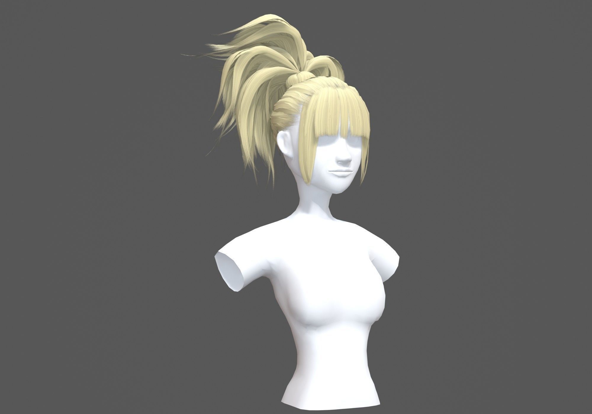 Tousled Female Hairstyle 3D model_1