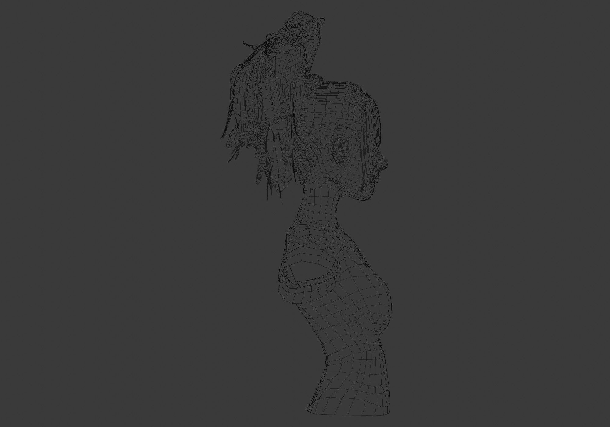 Tousled Female Hairstyle 3D model_7