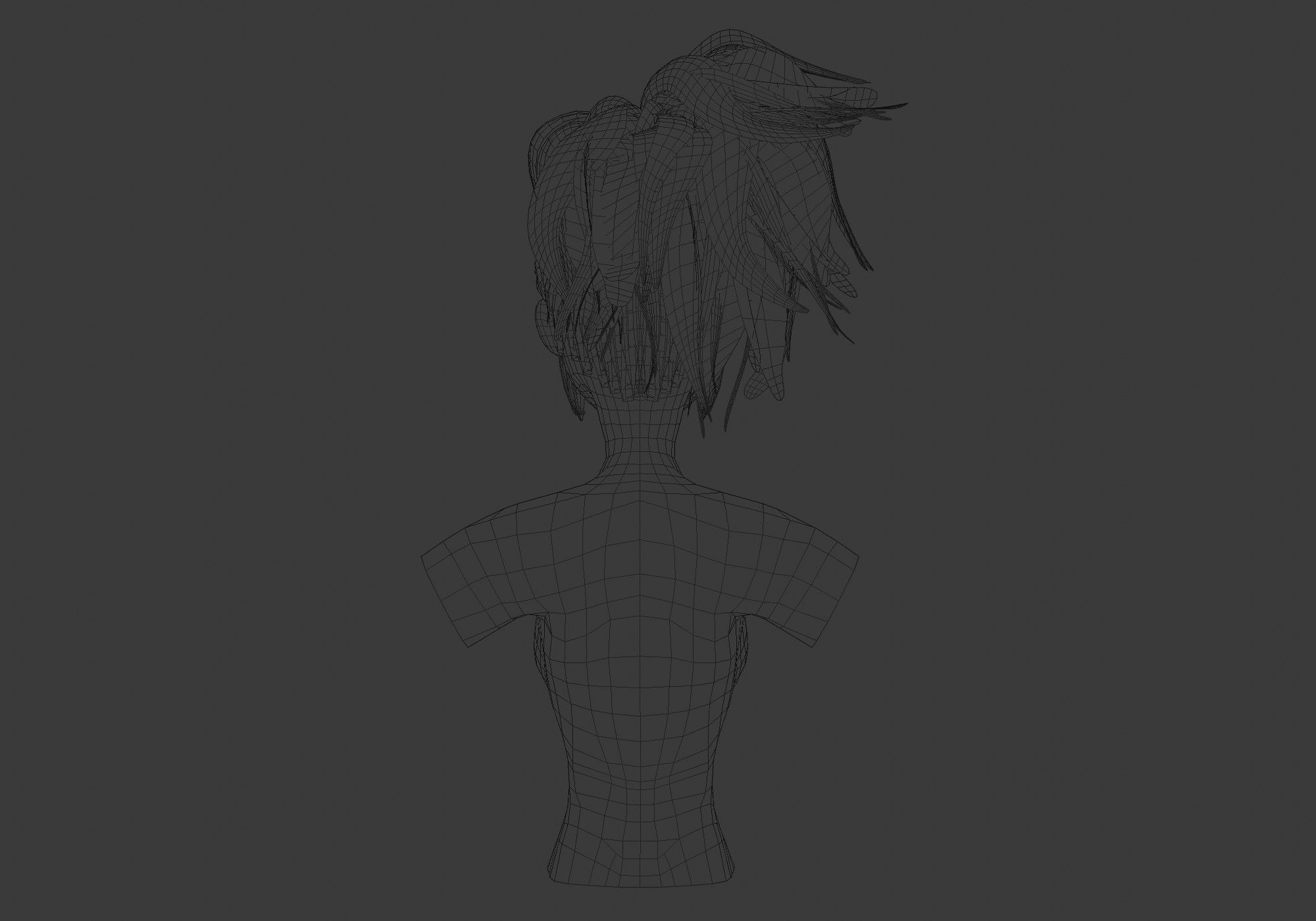 Tousled Female Hairstyle 3D model_9