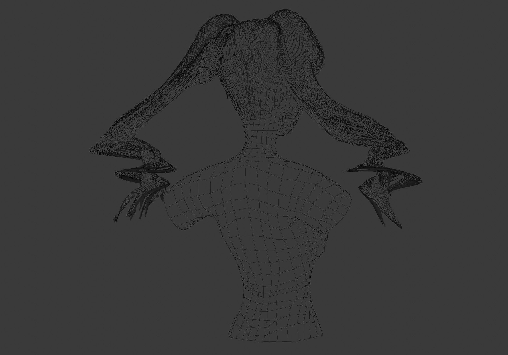 Swirled Long Hairstyle 3D model_8