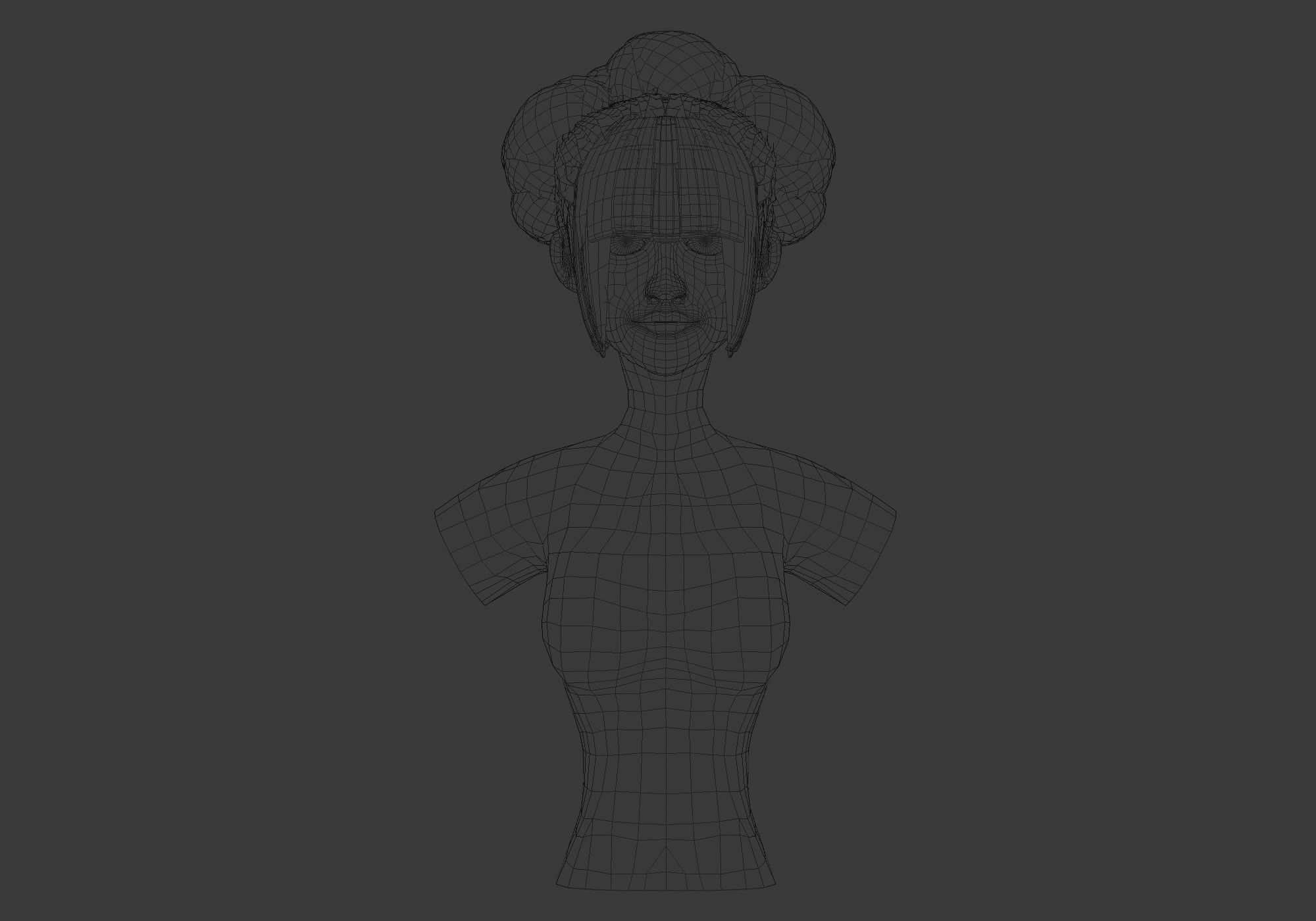 Stylized Female Hairstyle 3D model_5