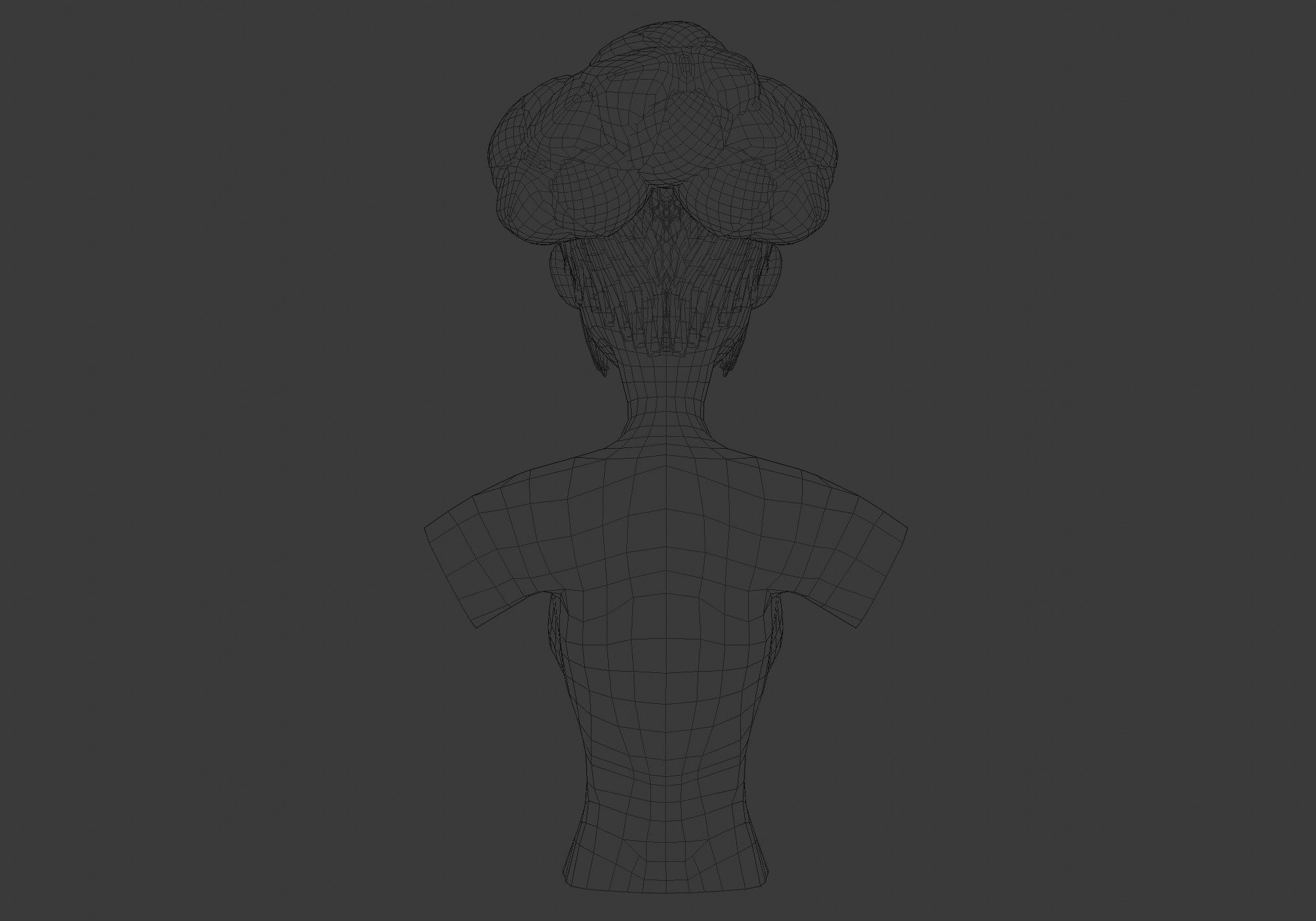 Stylized Female Hairstyle 3D model_9