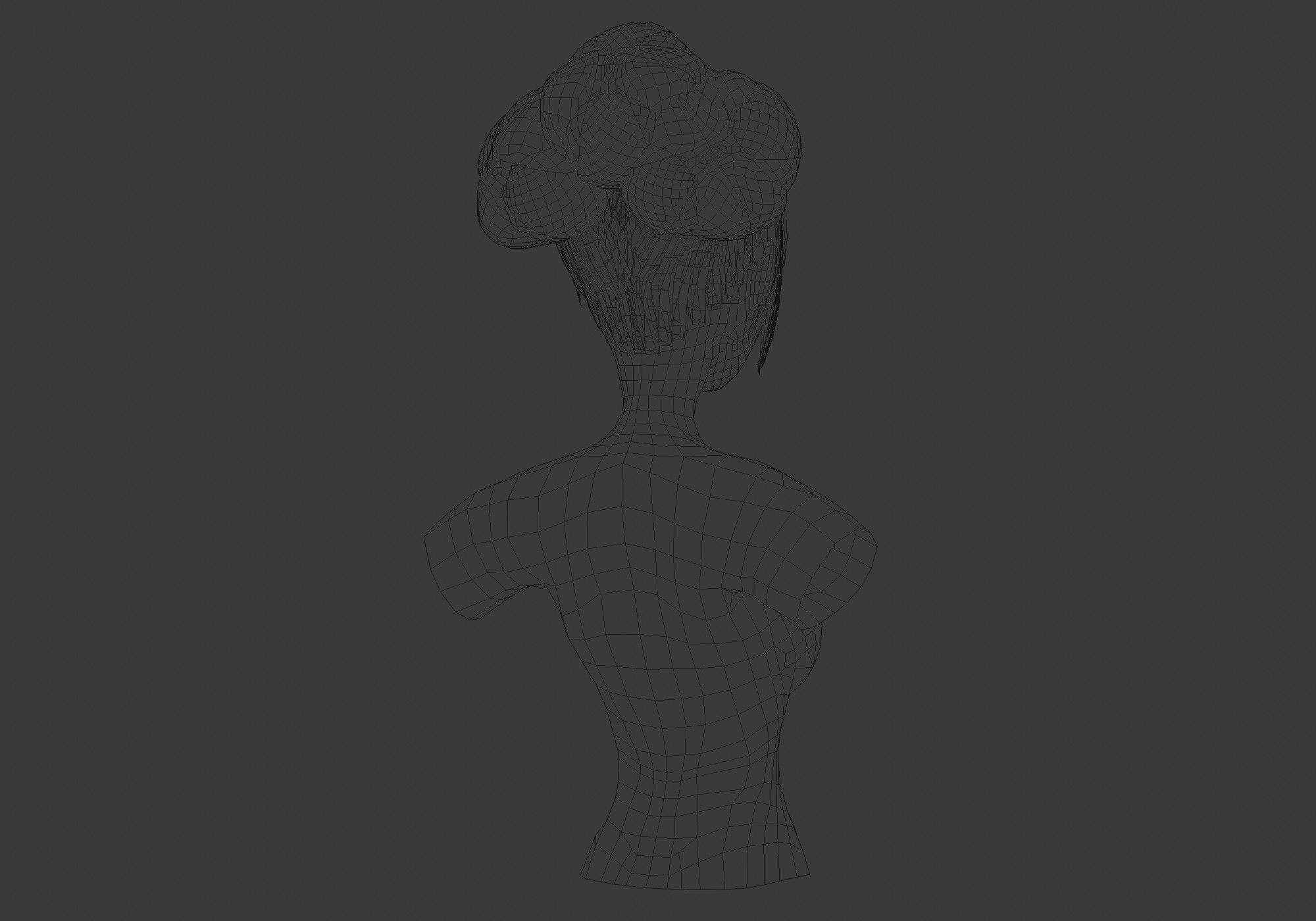 Stylized Female Hairstyle 3D model_8