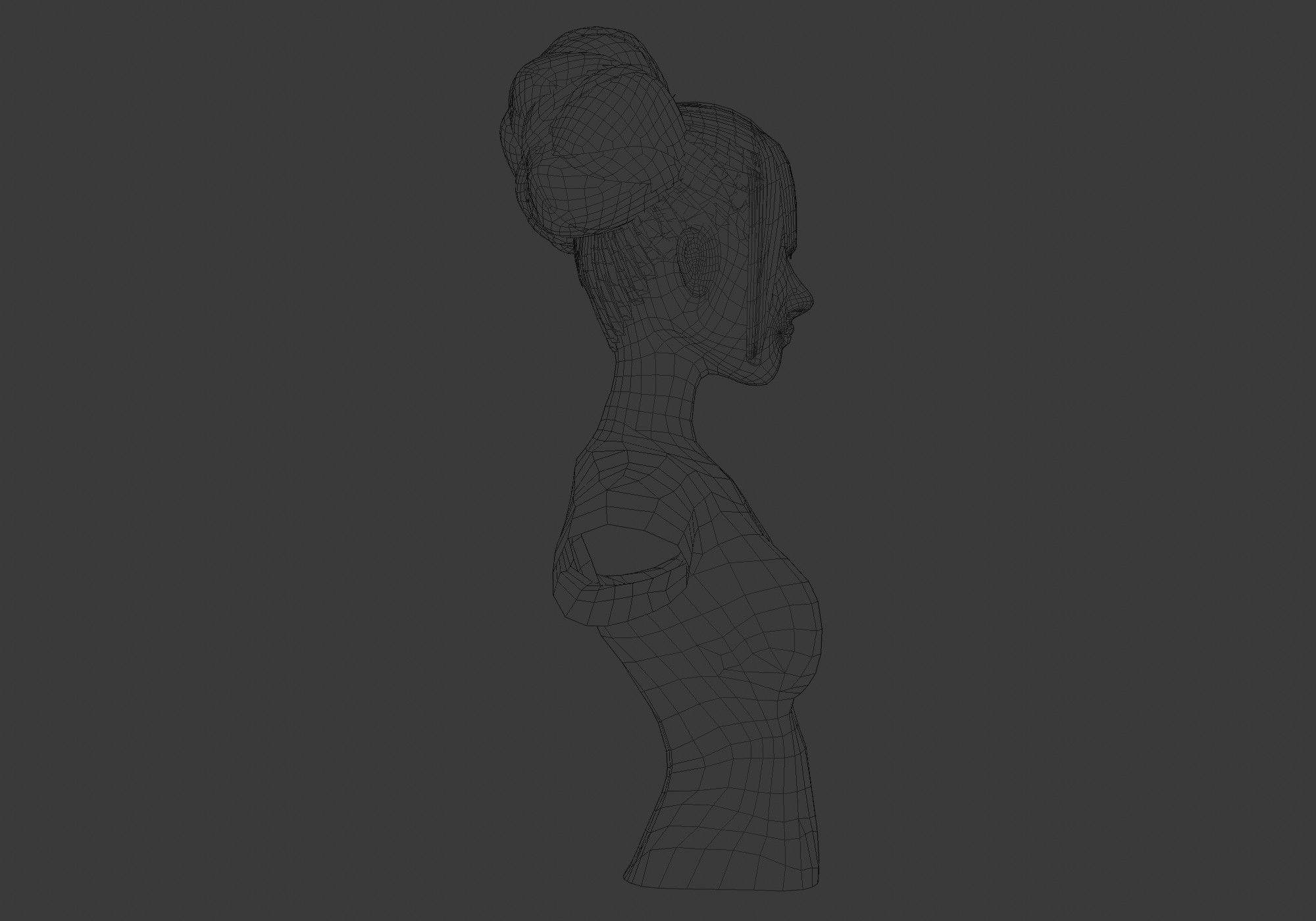 Stylized Female Hairstyle 3D model_7