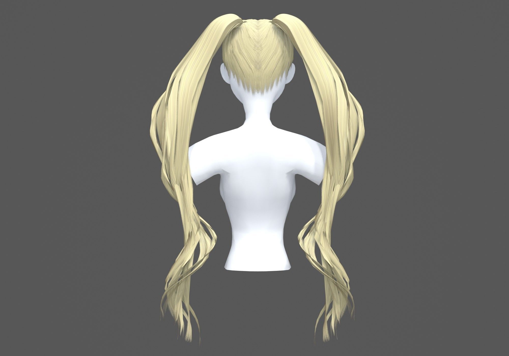 Pigtails Bangs Hairstyle  3D model_4