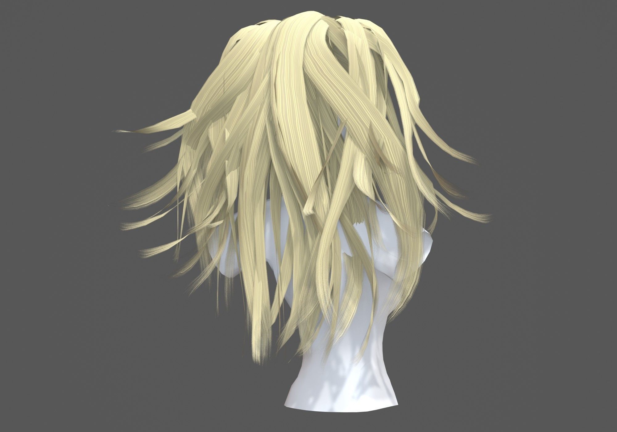 Pigtail Stylized Hairstyle 3D model_3