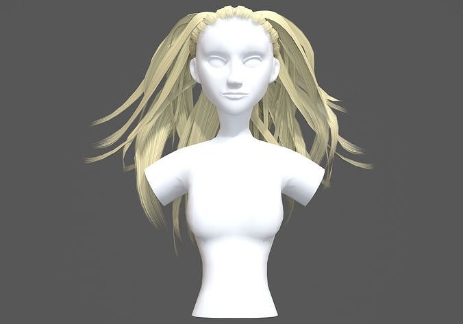 Pigtail Stylized Hairstyle  3D model