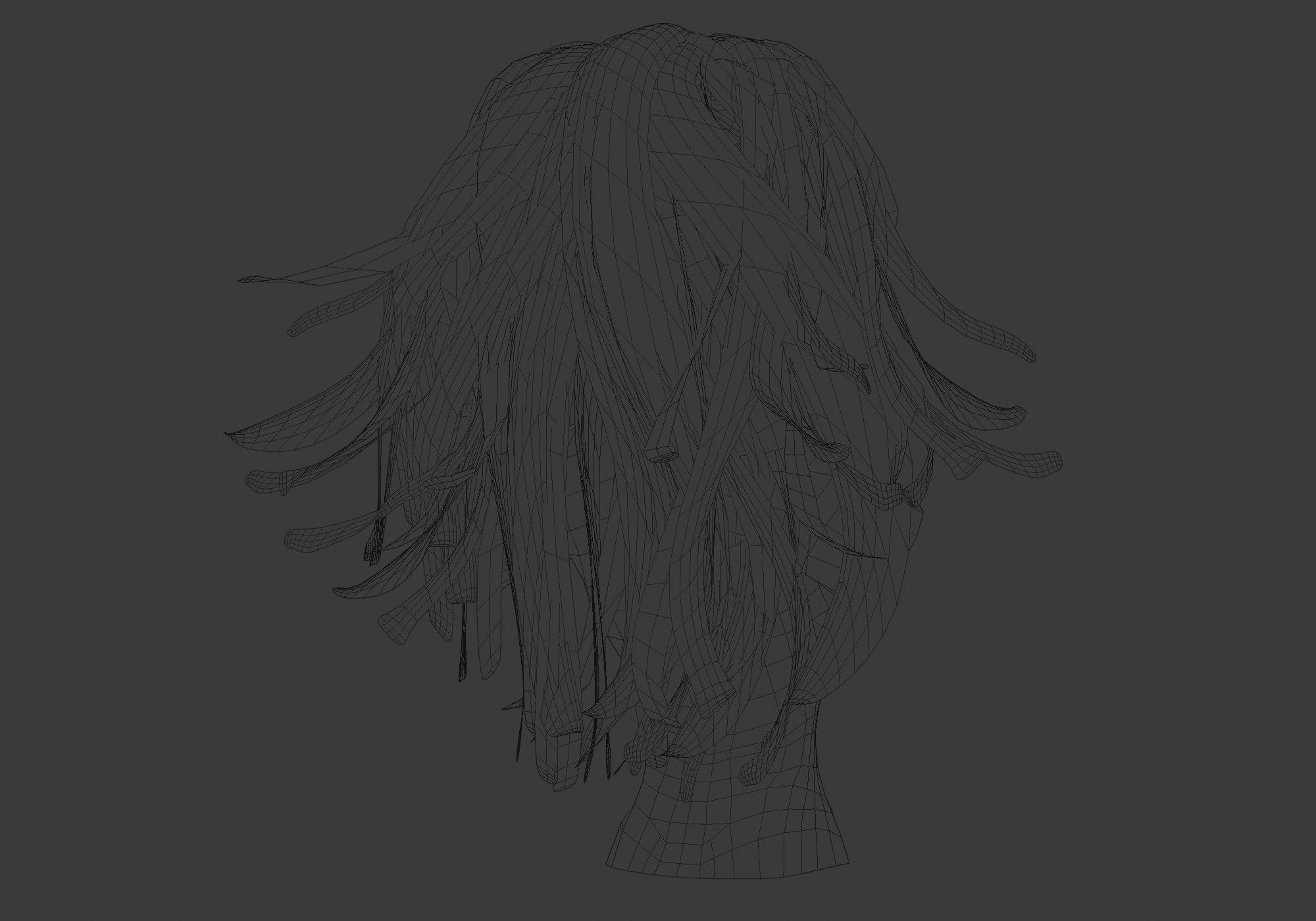 Pigtail Stylized Hairstyle 3D model_8