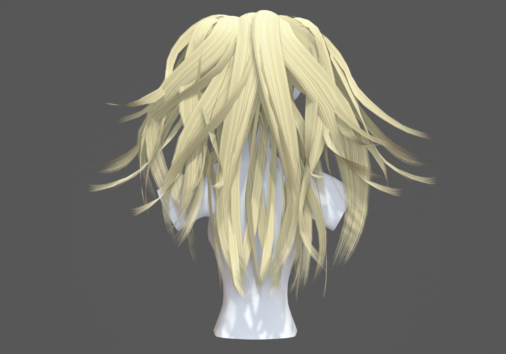 Pigtail Stylized Hairstyle 3D model_4