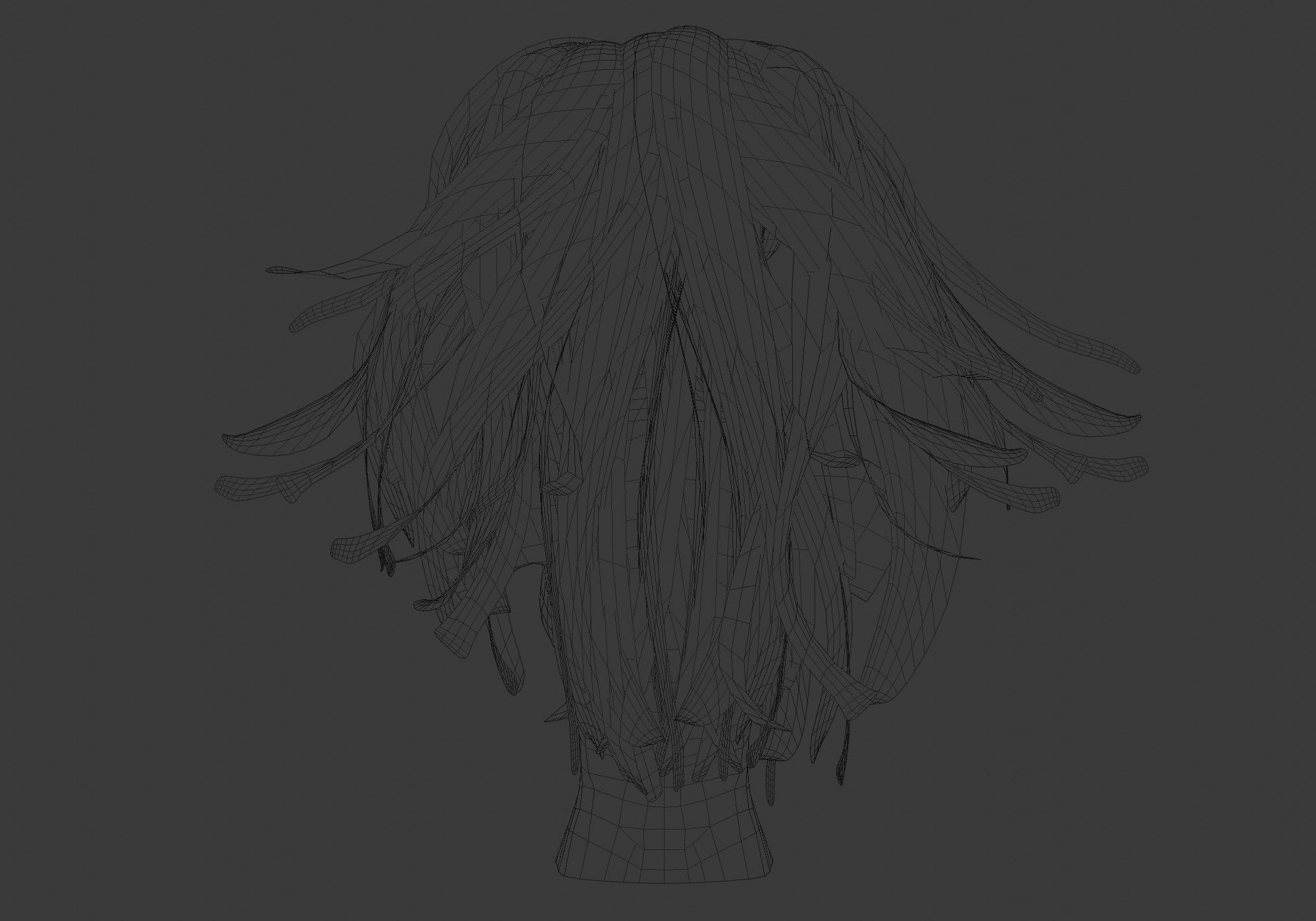 Pigtail Stylized Hairstyle 3D model_9