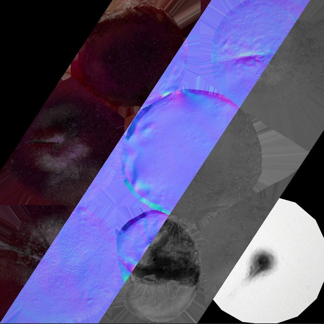 Set of Boxes of Fruits Crate Medieval Low-poly 3D model_23