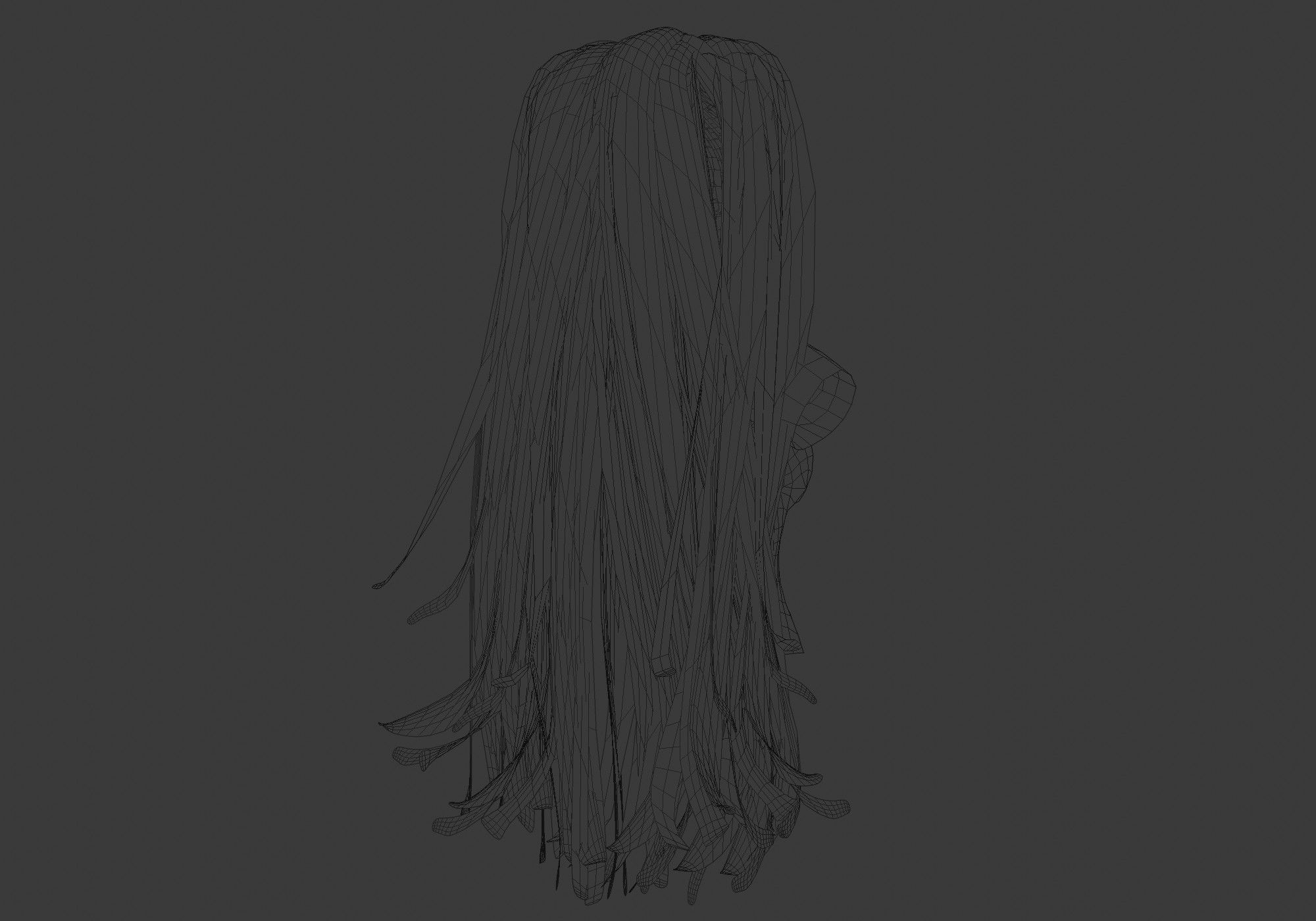 Long Female Hairstyle 3D model_8