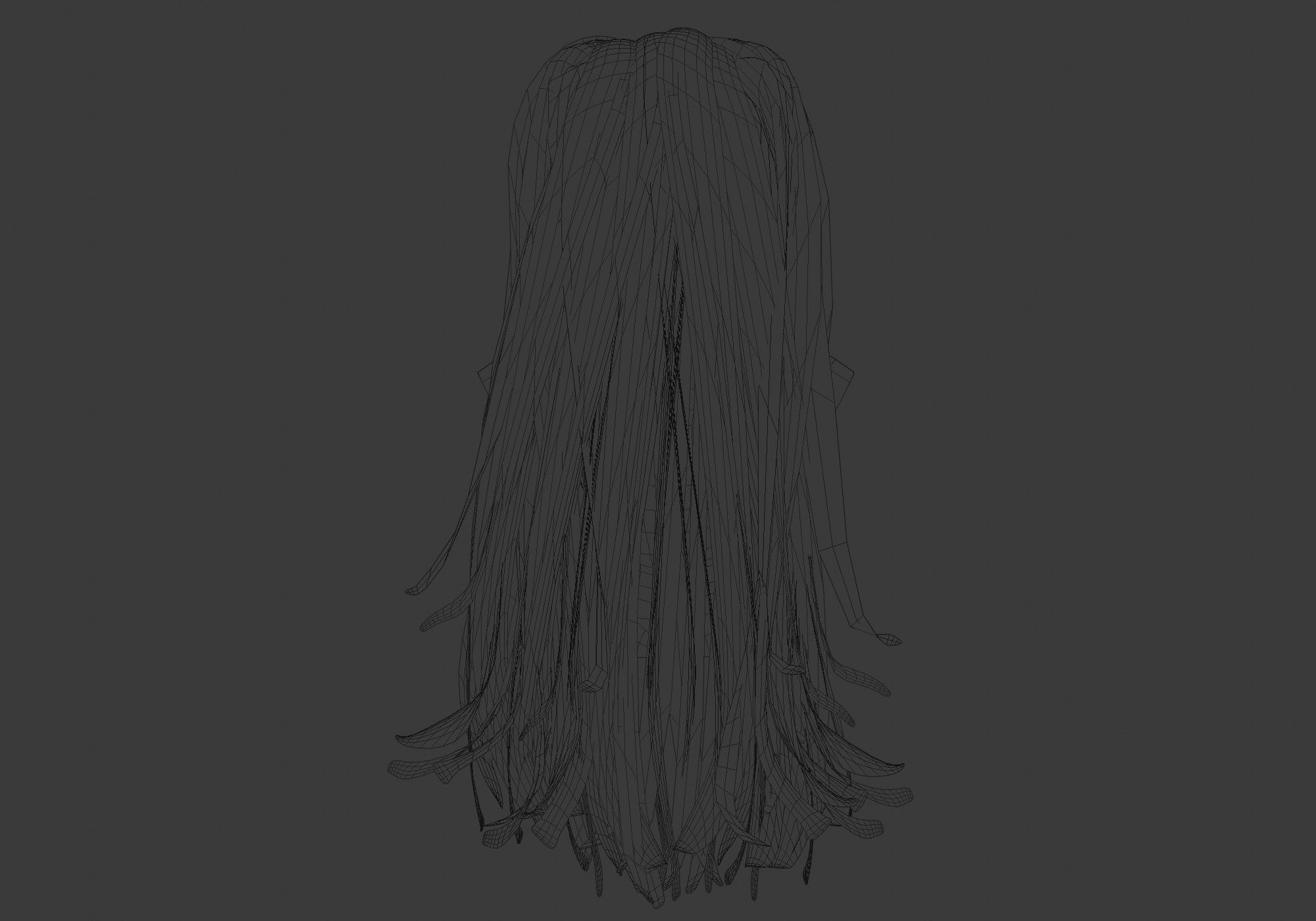 Long Female Hairstyle 3D model_9