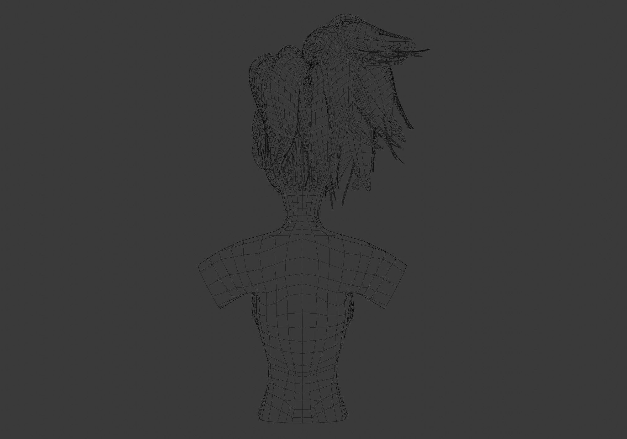 Female Tousled Hairstyle 3D model_9