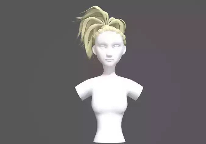 Female Tousled Hairstyle 3D model Female Tousled Hairstyle 3D model