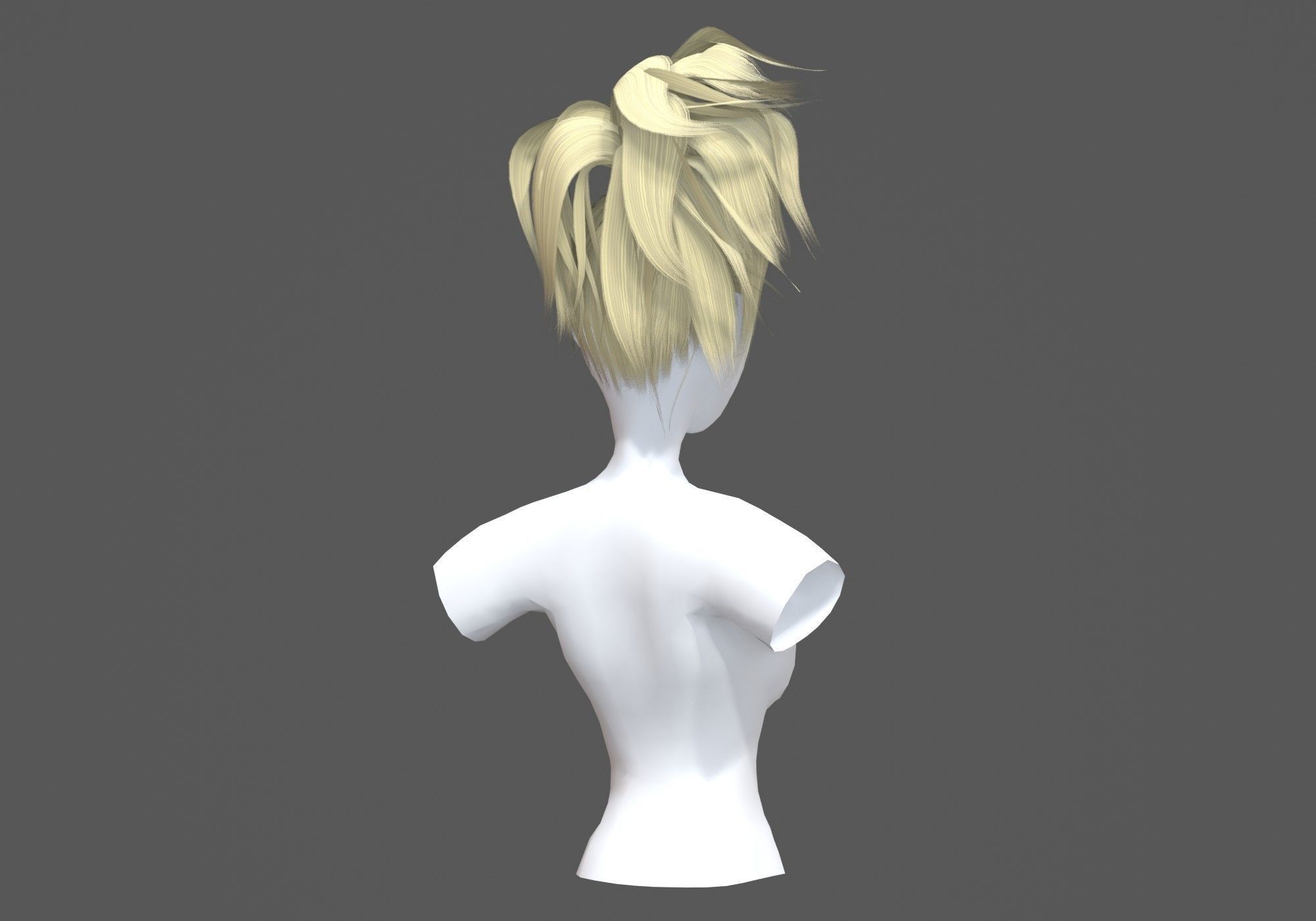 Female Tousled Hairstyle 3D model_3