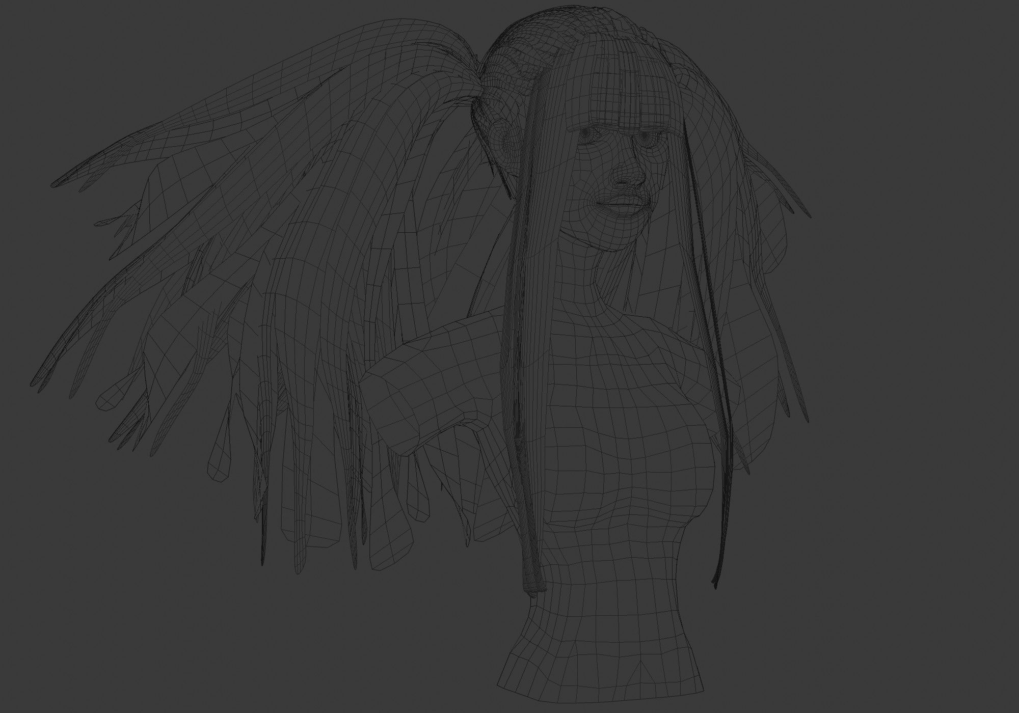 Female Stylized Hairstyle 3D model_6