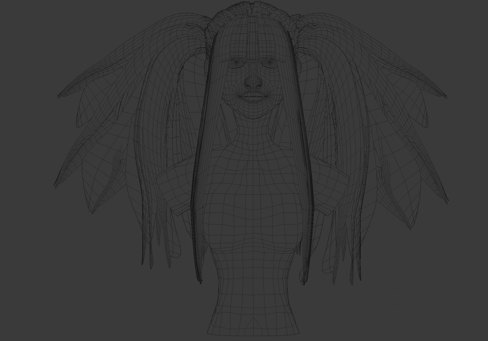 Female Stylized Hairstyle 3D model_5