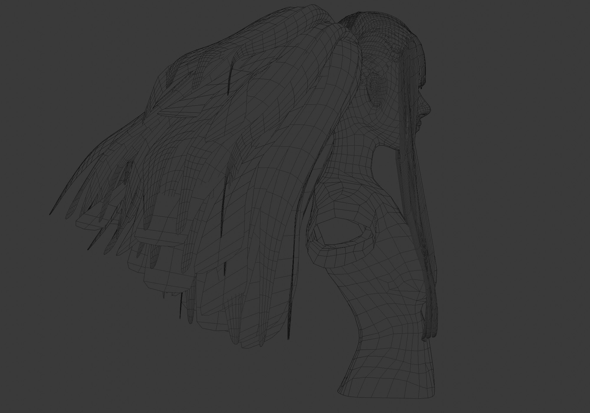 Female Stylized Hairstyle 3D model_7