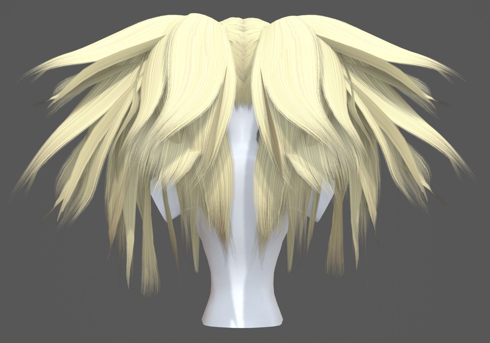 Female Stylized Hairstyle 3D model_4
