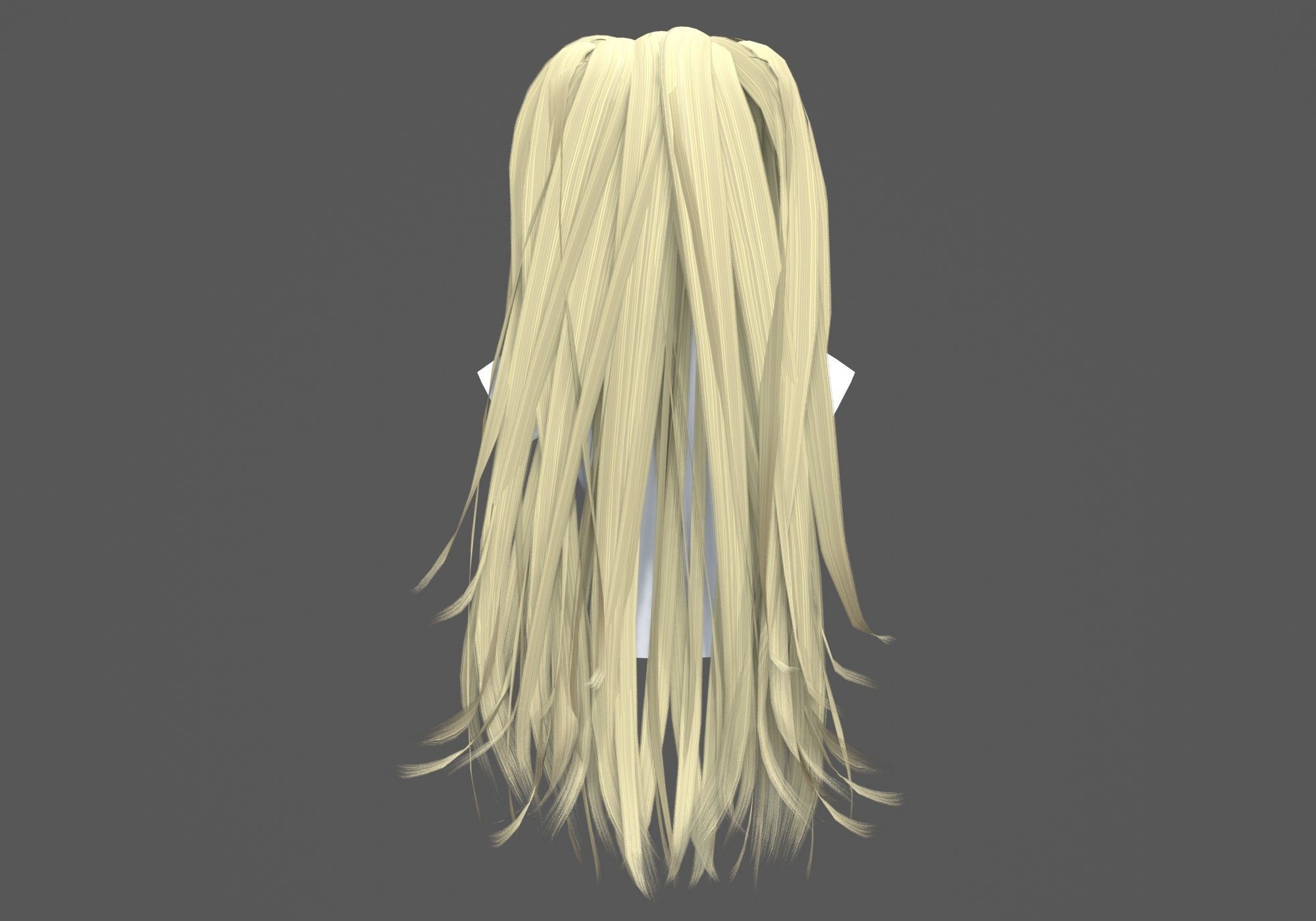 Female Long Hairstyle 3D model_4
