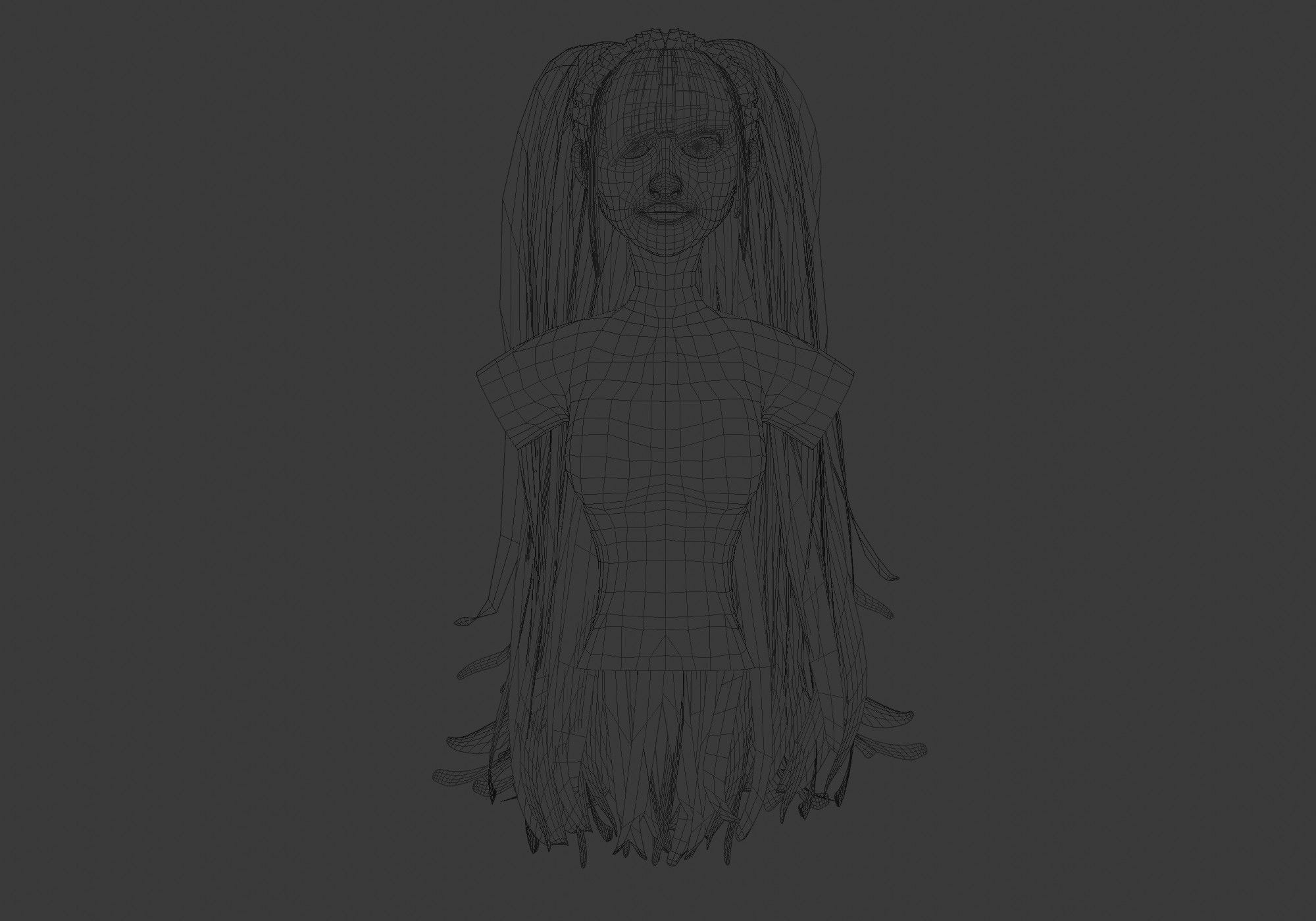 Female Long Hairstyle 3D model_5