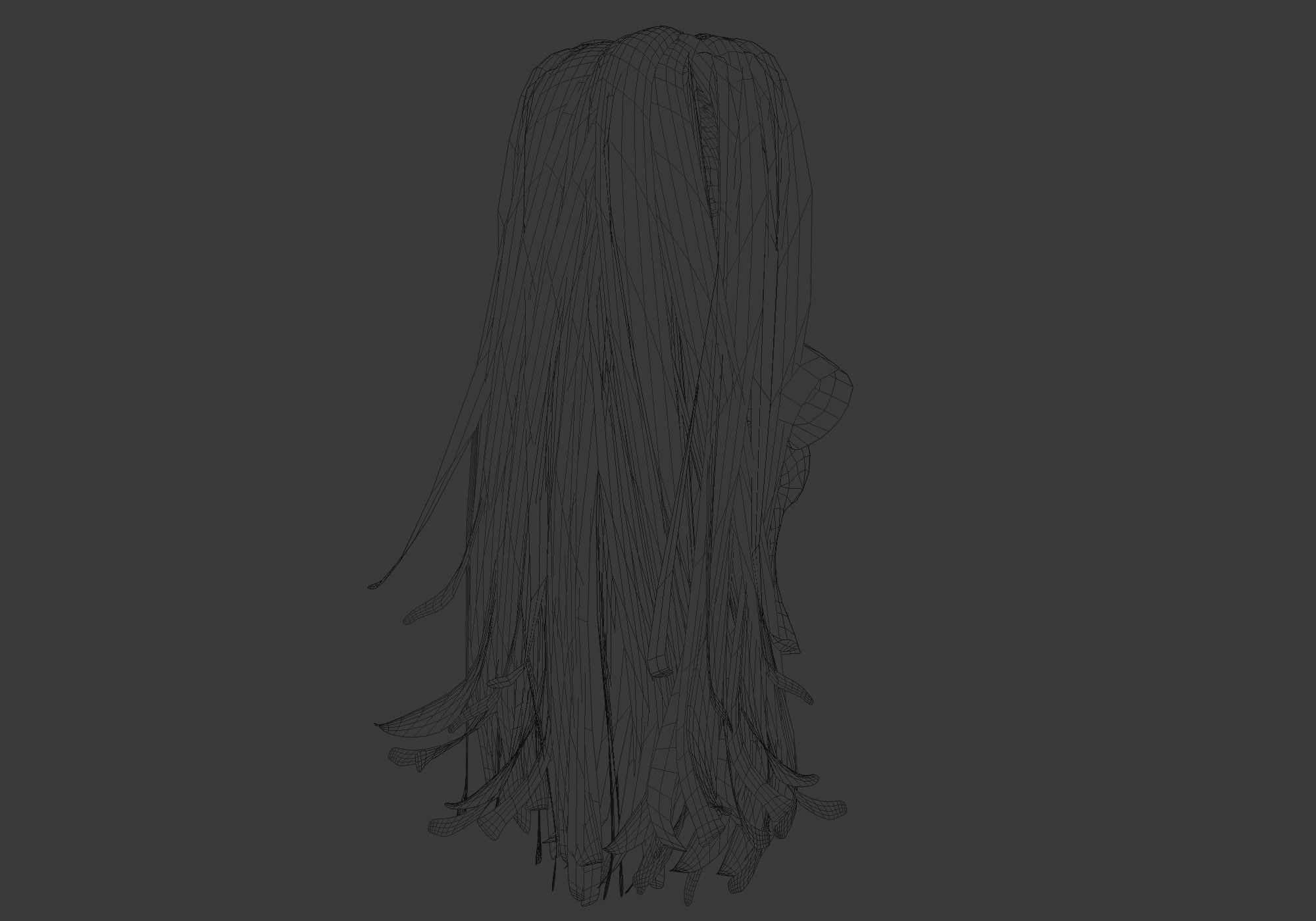 Female Long Hairstyle 3D model_8