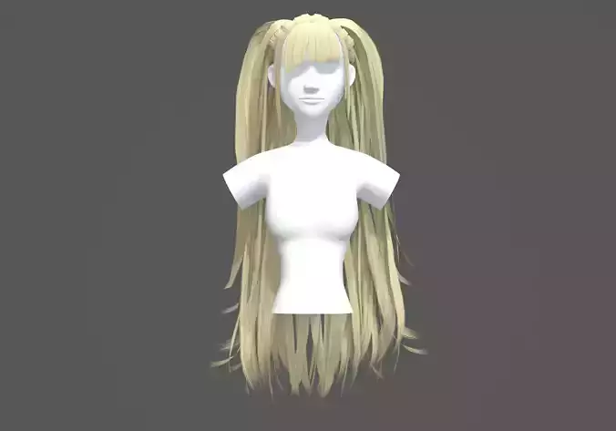 Female Long Hairstyle 3D model Female Long Hairstyle 3D model