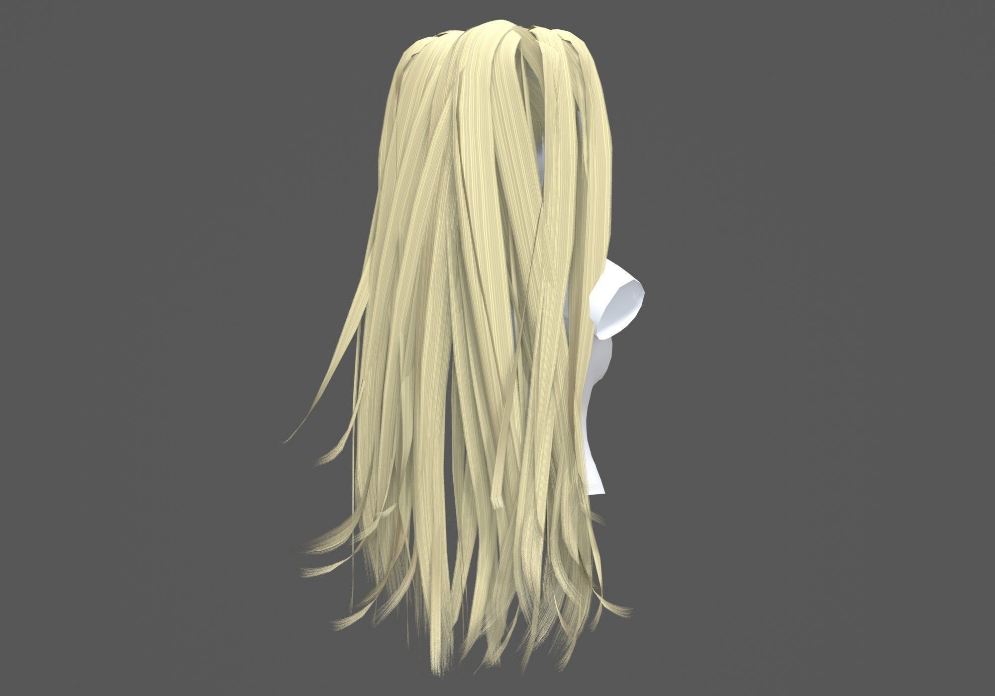 Female Long Hairstyle 3D model_3