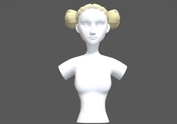 Female Bun Hairstyle  3D model