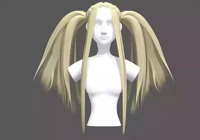 Female Anime Hairstyle 3D model Female Anime Hairstyle 3D model