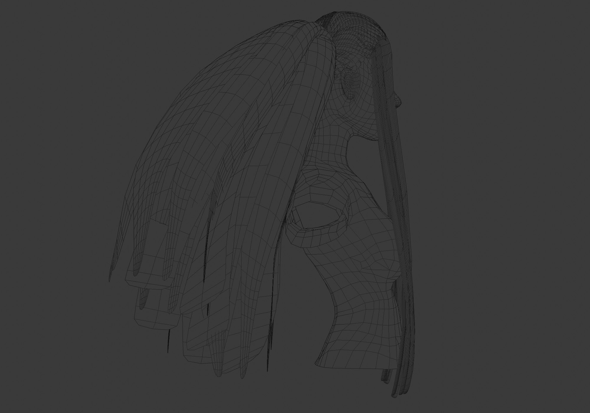 Female Anime Hairstyle 3D model_7