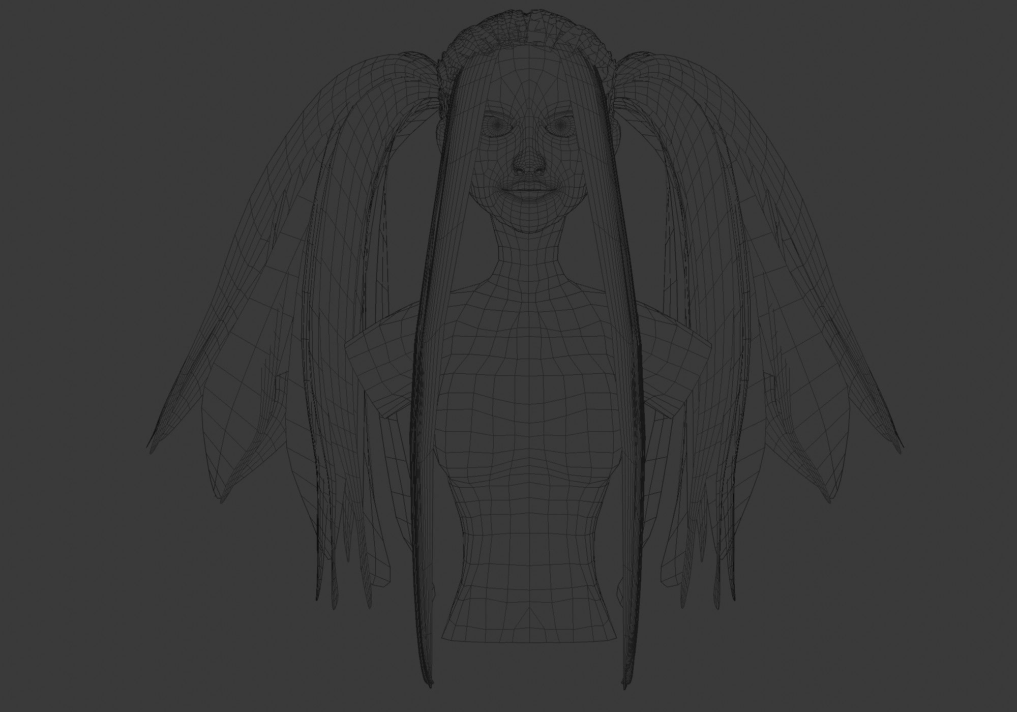 Female Anime Hairstyle 3D model_5