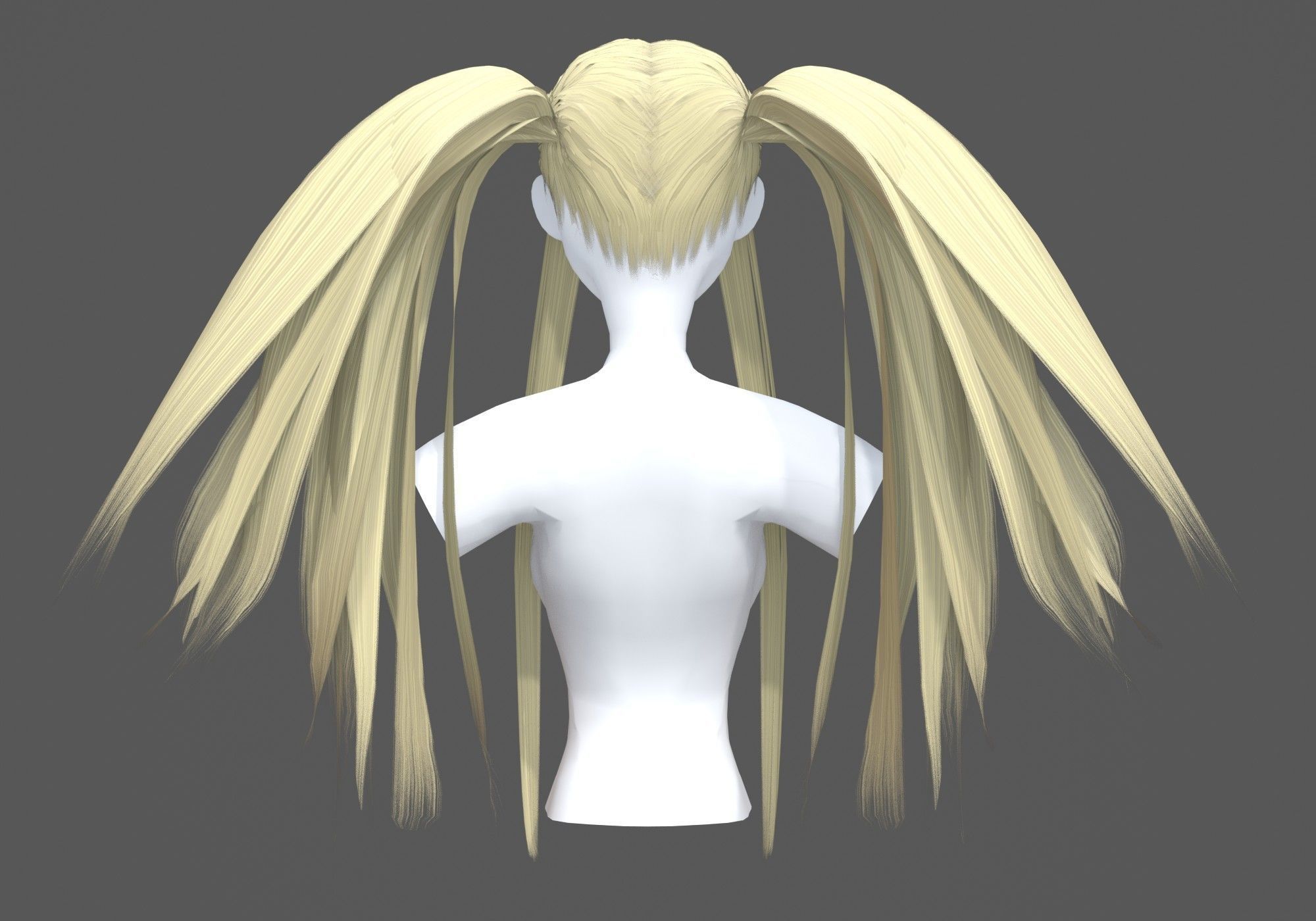 Female Anime Hairstyle 3D model_4