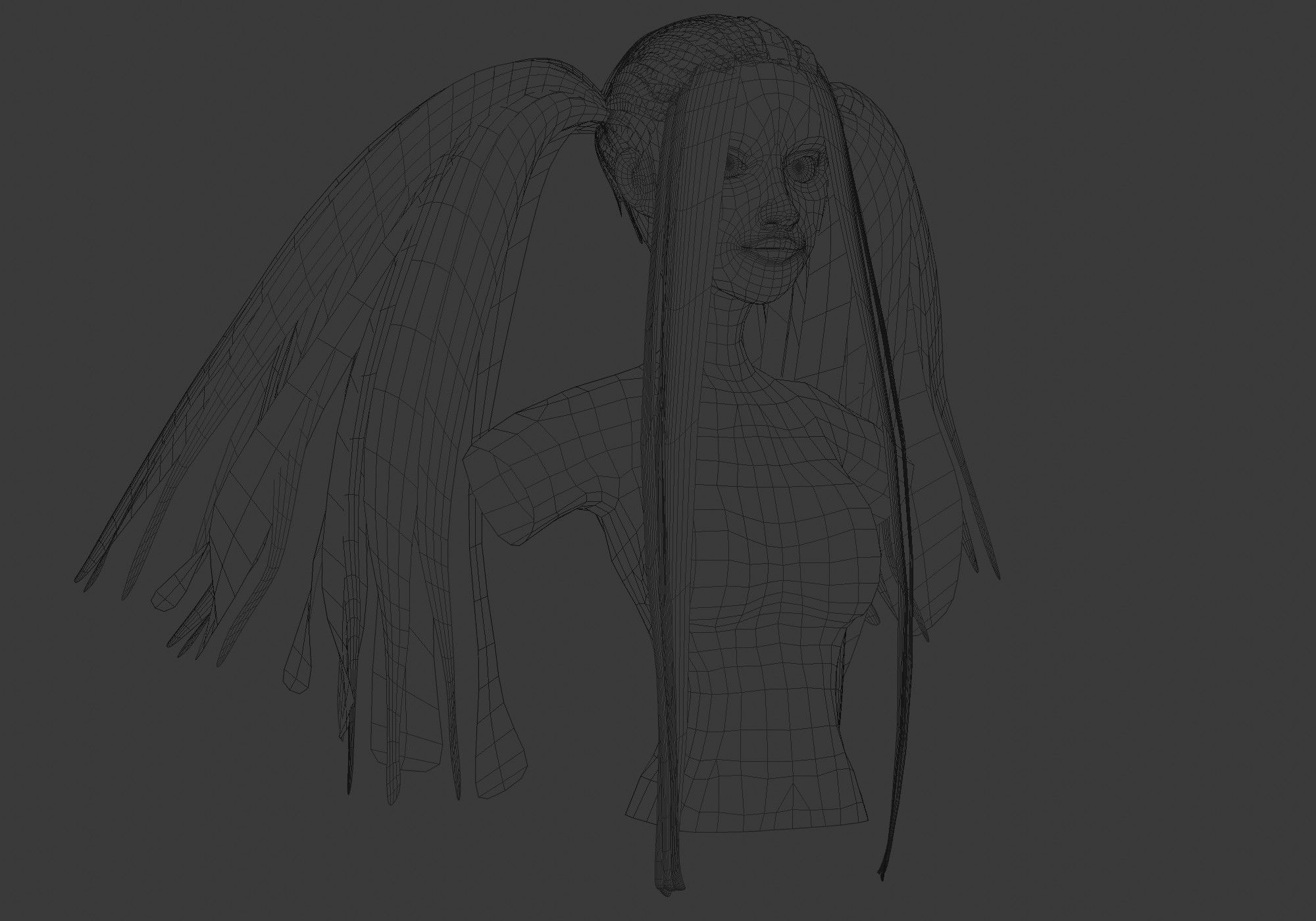 Female Anime Hairstyle 3D model_6