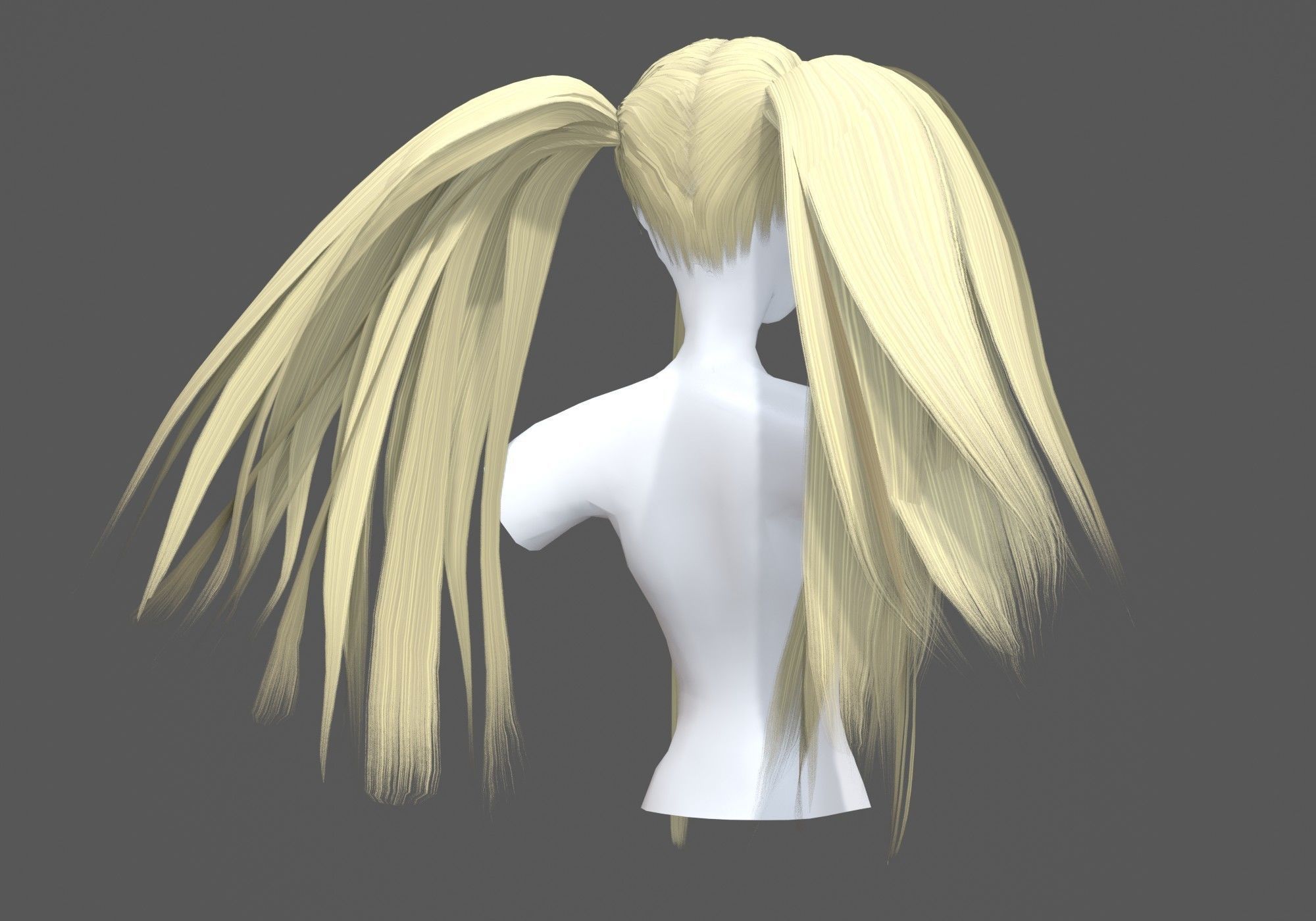 Female Anime Hairstyle 3D model_3